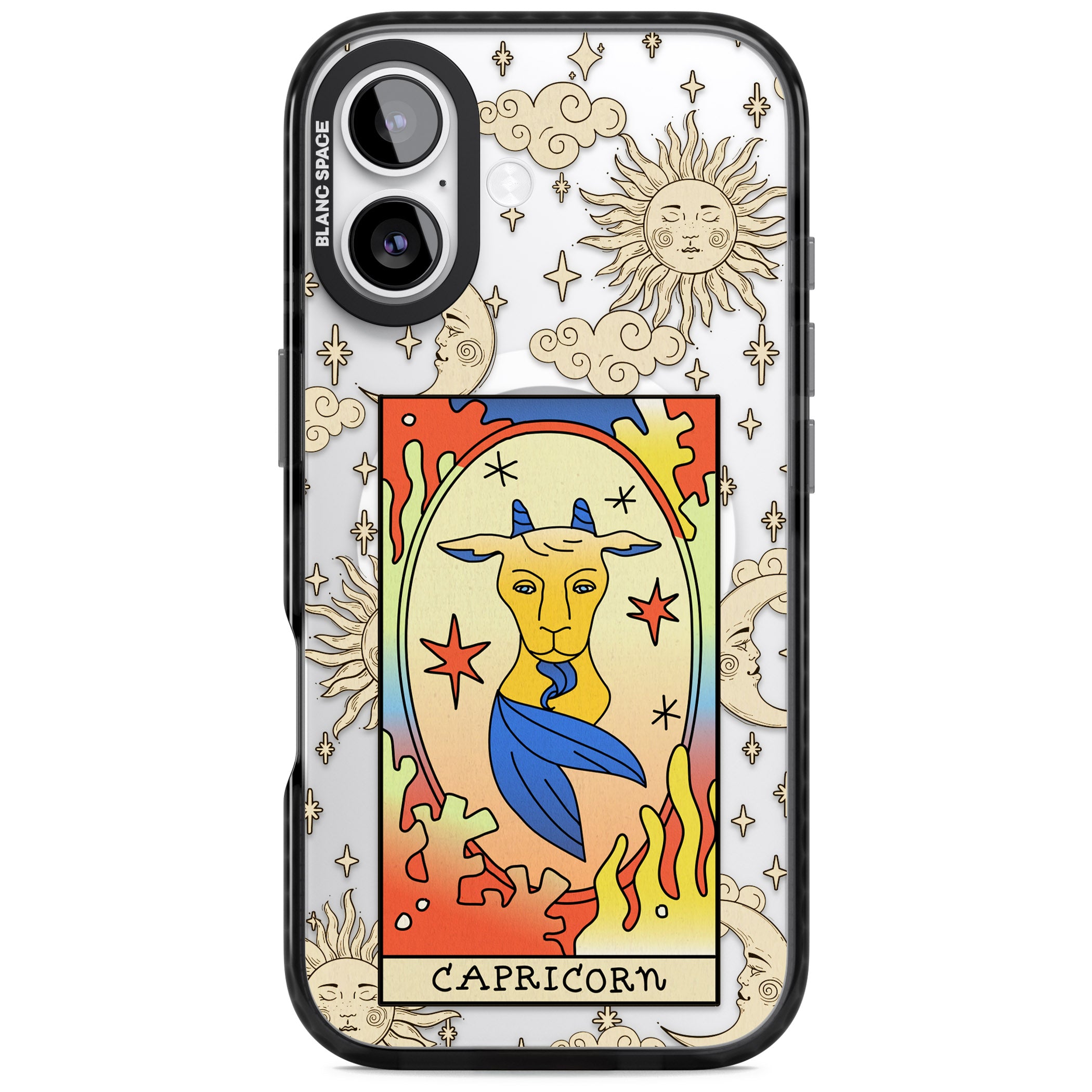 Celestial Zodiac Capricorn iPhone 17 Impact Pro Black Phone Case