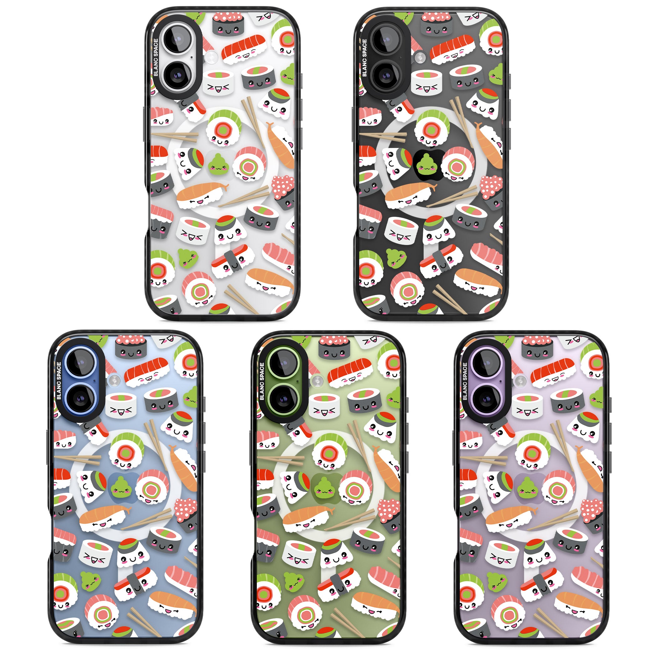 Kawaii Sushi Party iPhone 17 Impact Pro Black Phone Case APT Impact Protection