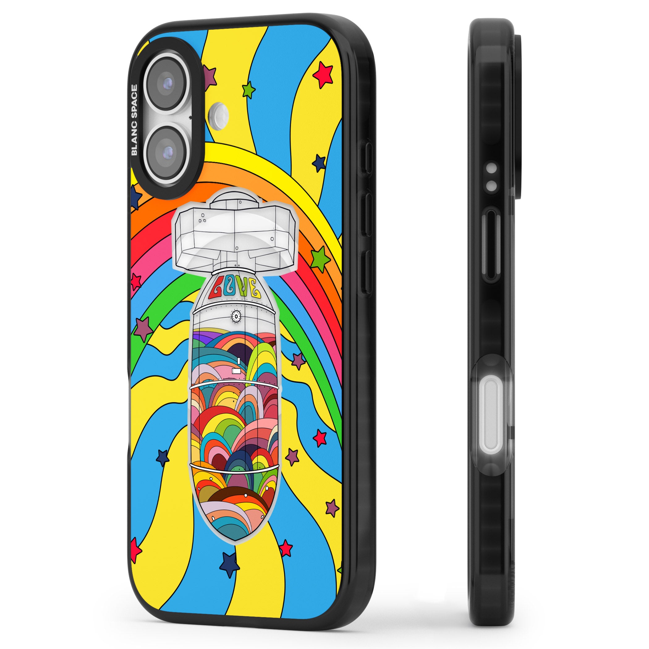 Love Bomb iPhone 17 Impact Pro Black Phone Case Side Profile