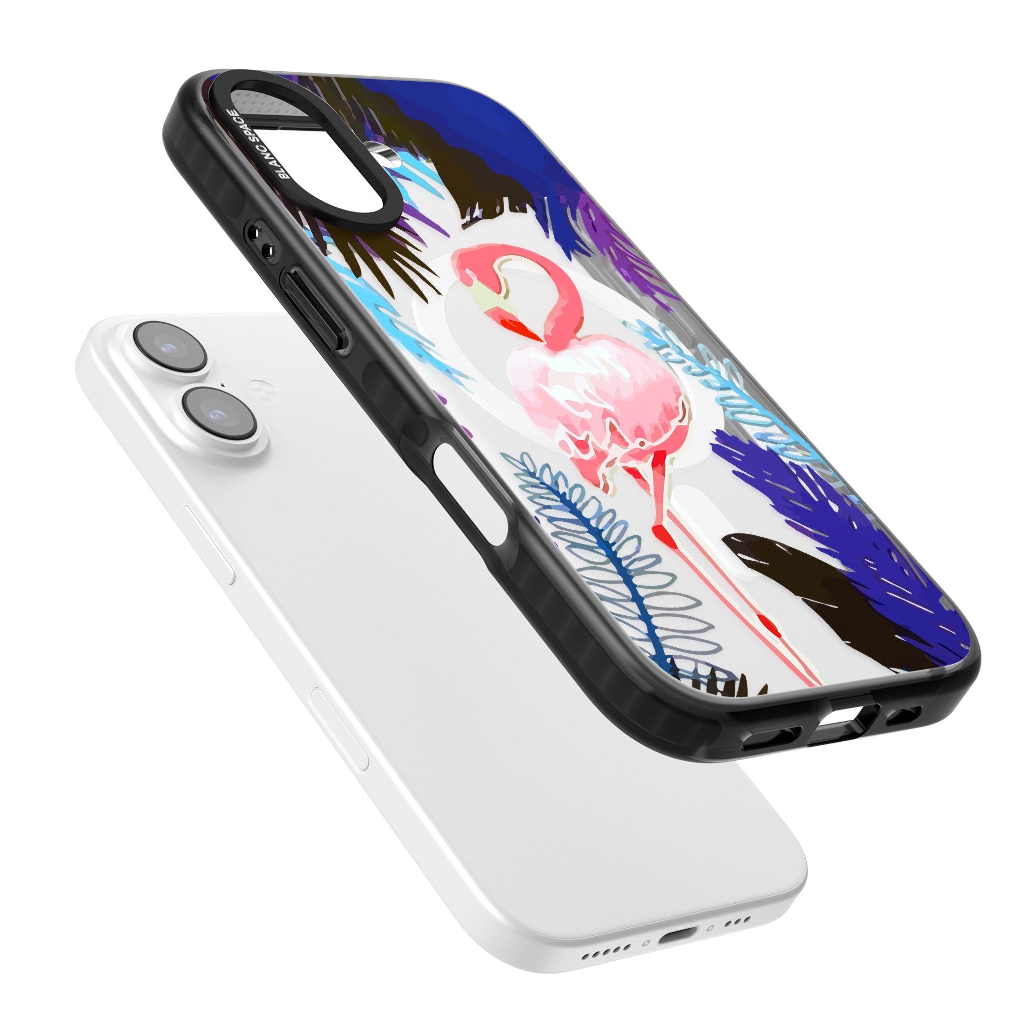 Tropical Flamingo iPhone 17 Impact Pro Black Phone Case Colours