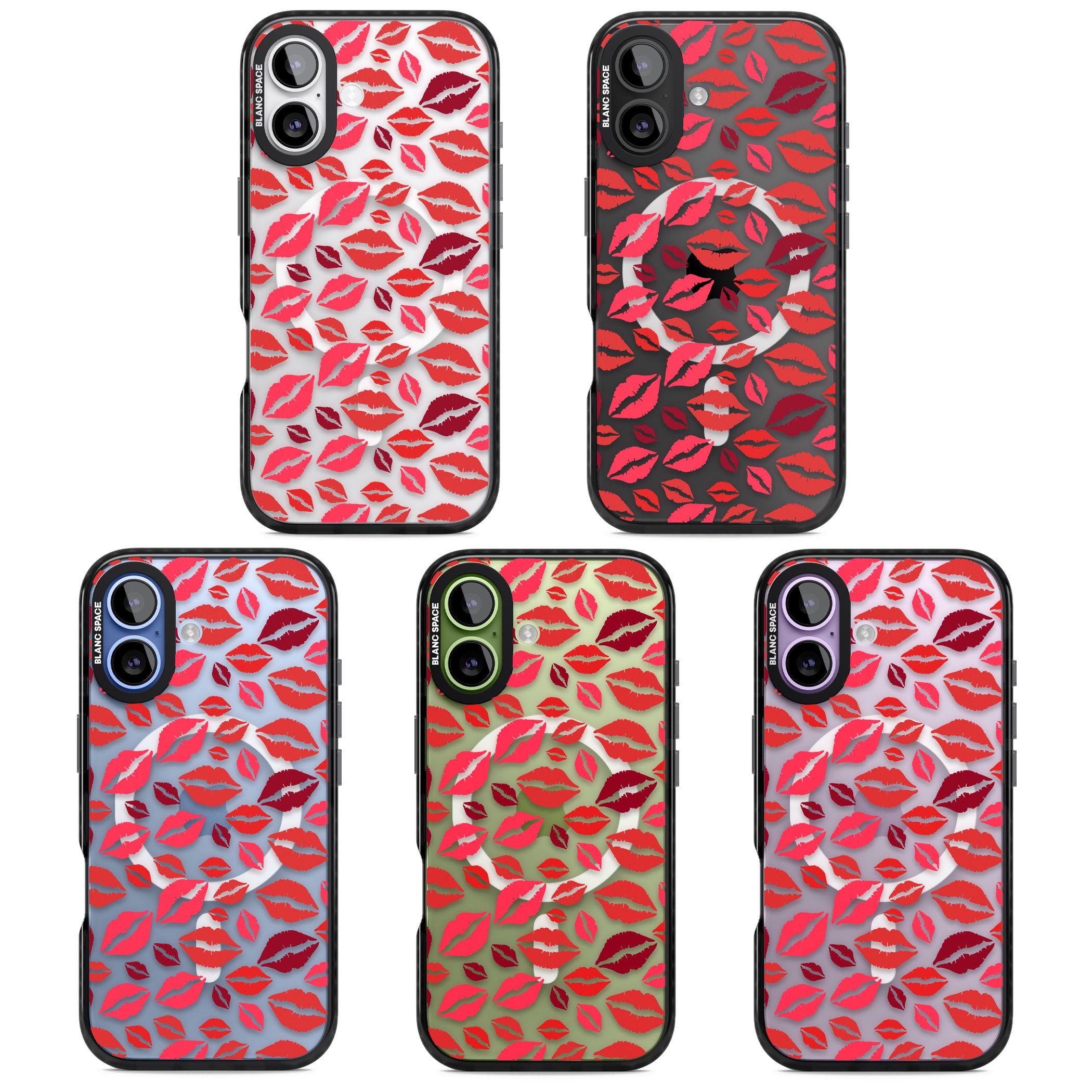 Lips Pattern iPhone 17 Impact Pro Black Phone Case APT Impact Protection