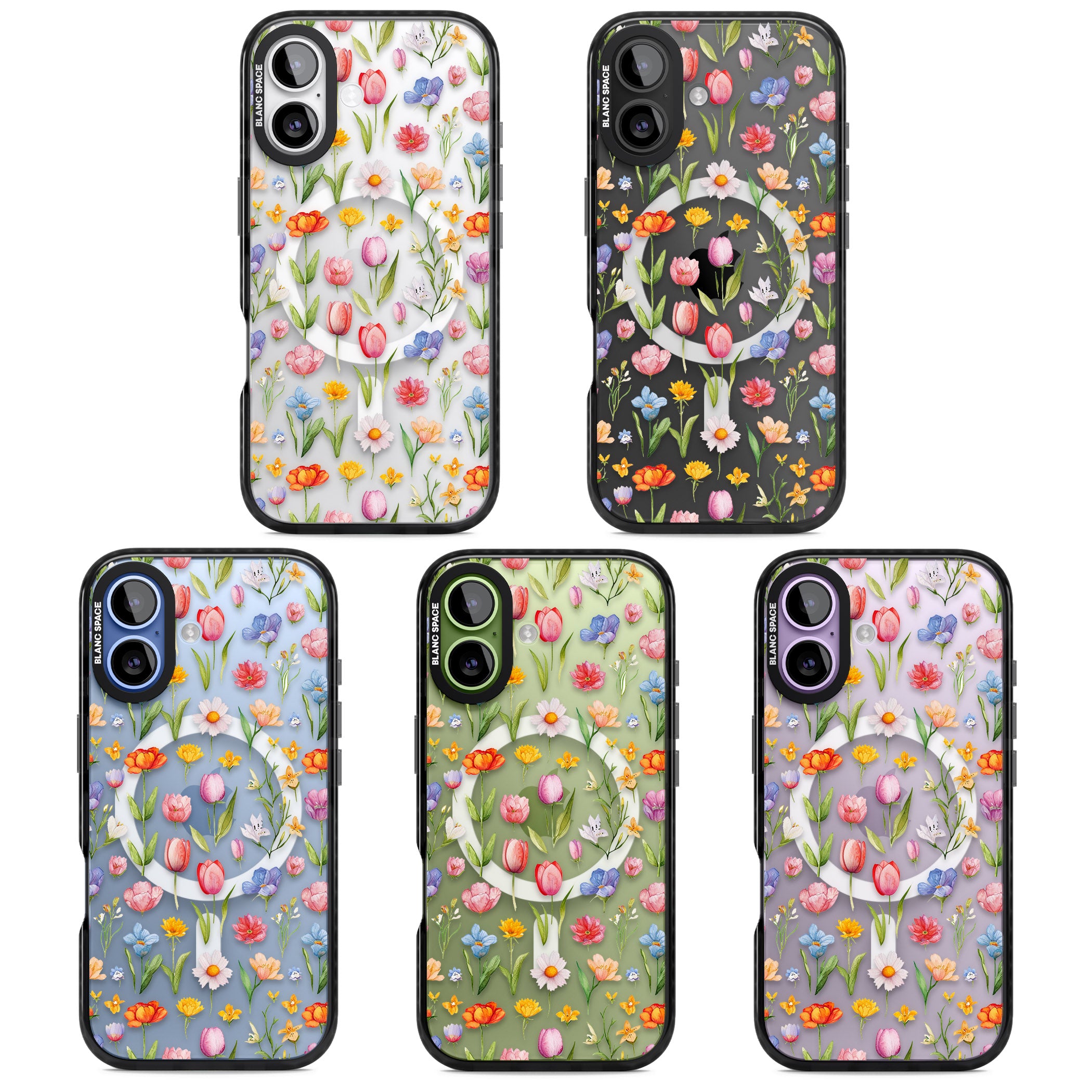 Small Flower Mix iPhone 17 Impact Pro Black Phone Case APT Impact Protection