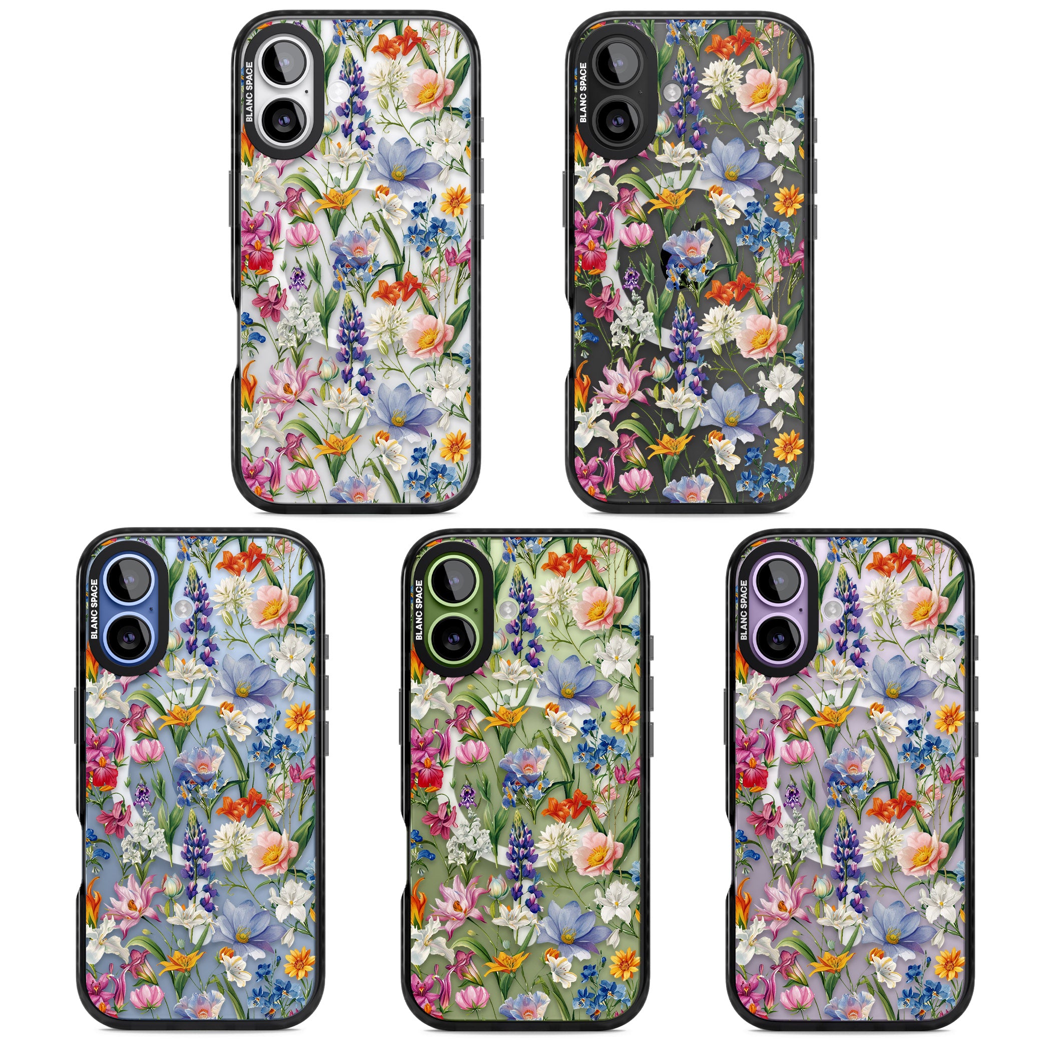 Vintage Wildflowers iPhone 17 Impact Pro Black Phone Case APT Impact Protection