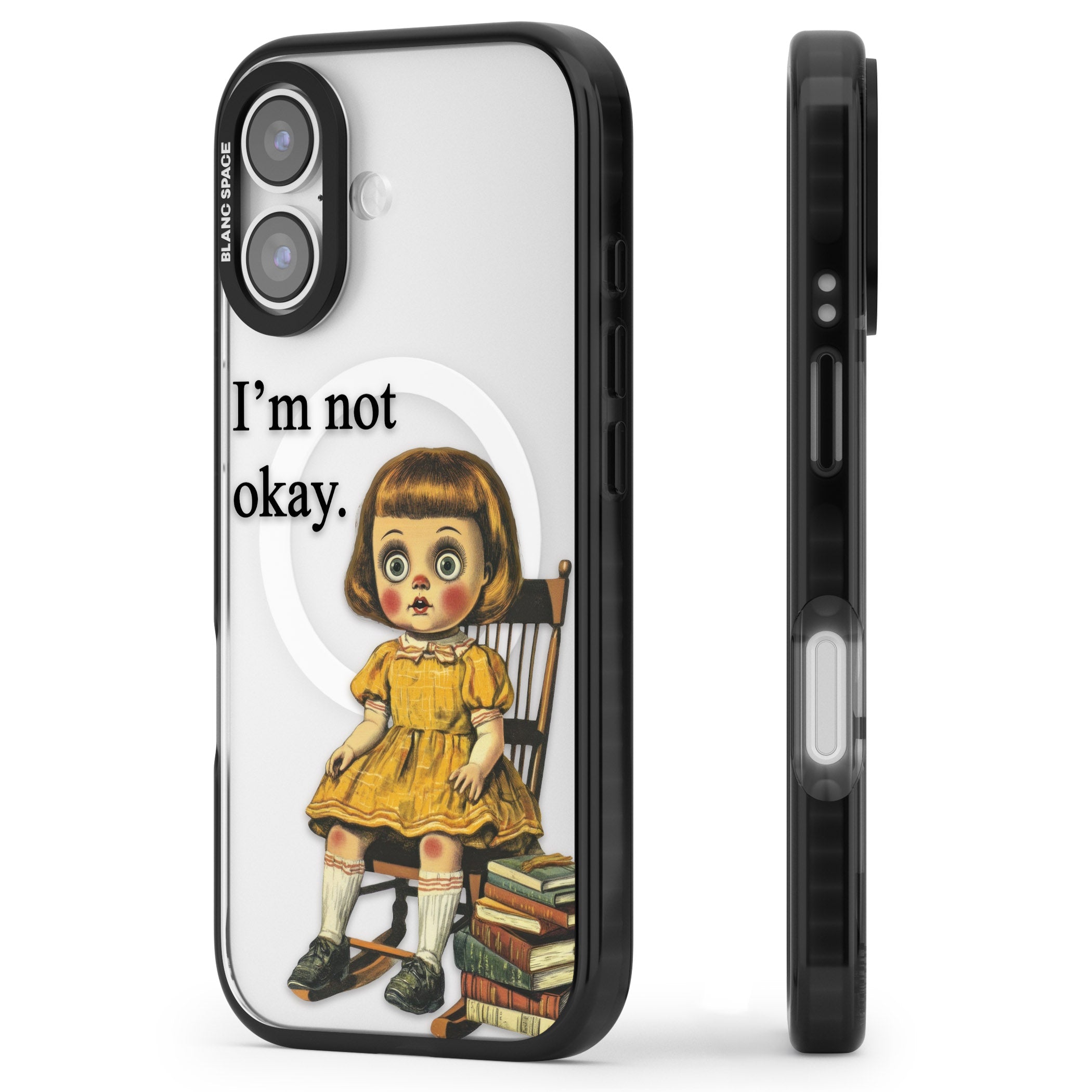 Im Not Okay iPhone 17 Impact Pro Black Phone Case Side Profile