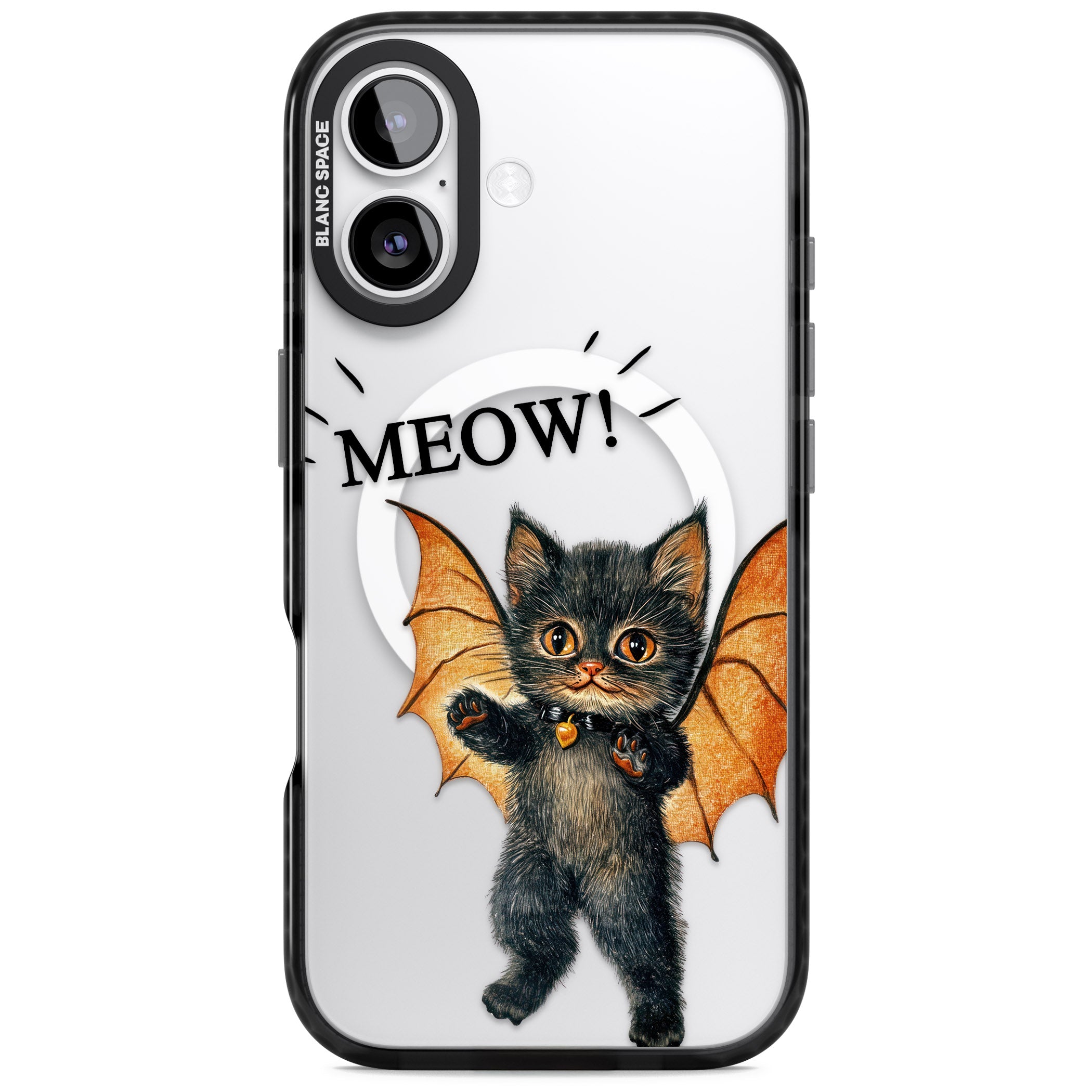 Meow iPhone 17 Impact Pro Black Phone Case