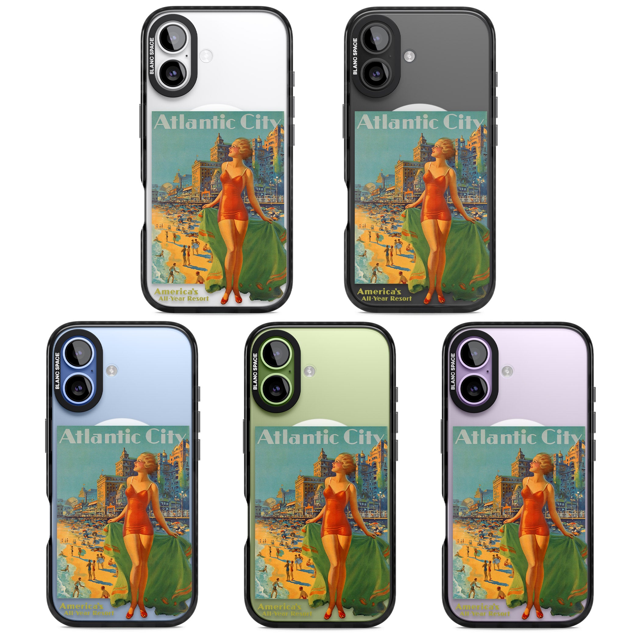 Atlantic City Vacation Poster iPhone 17 Impact Pro Black Phone Case APT Impact Protection