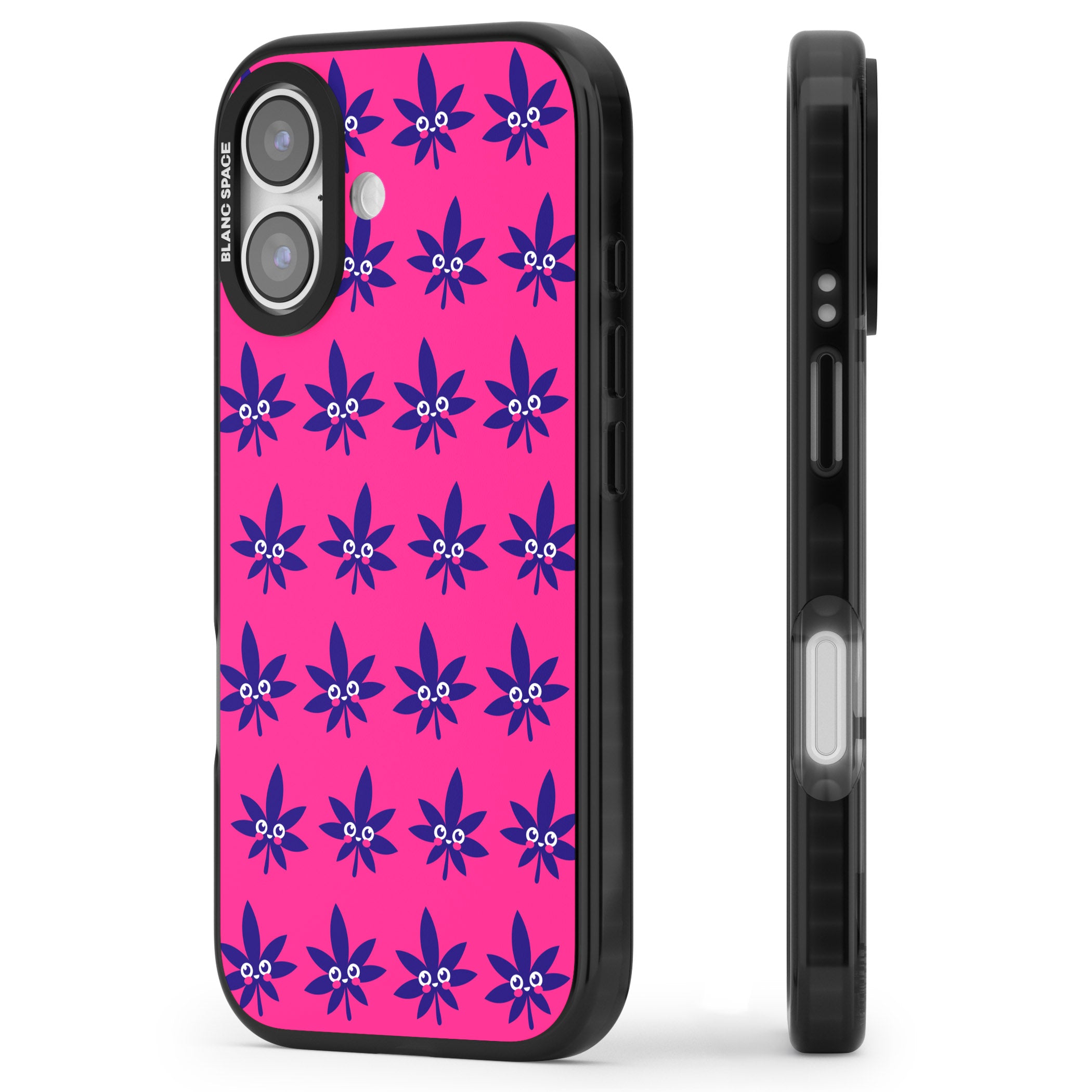 Pink Sativa iPhone 17 Impact Pro Black Phone Case Side Profile