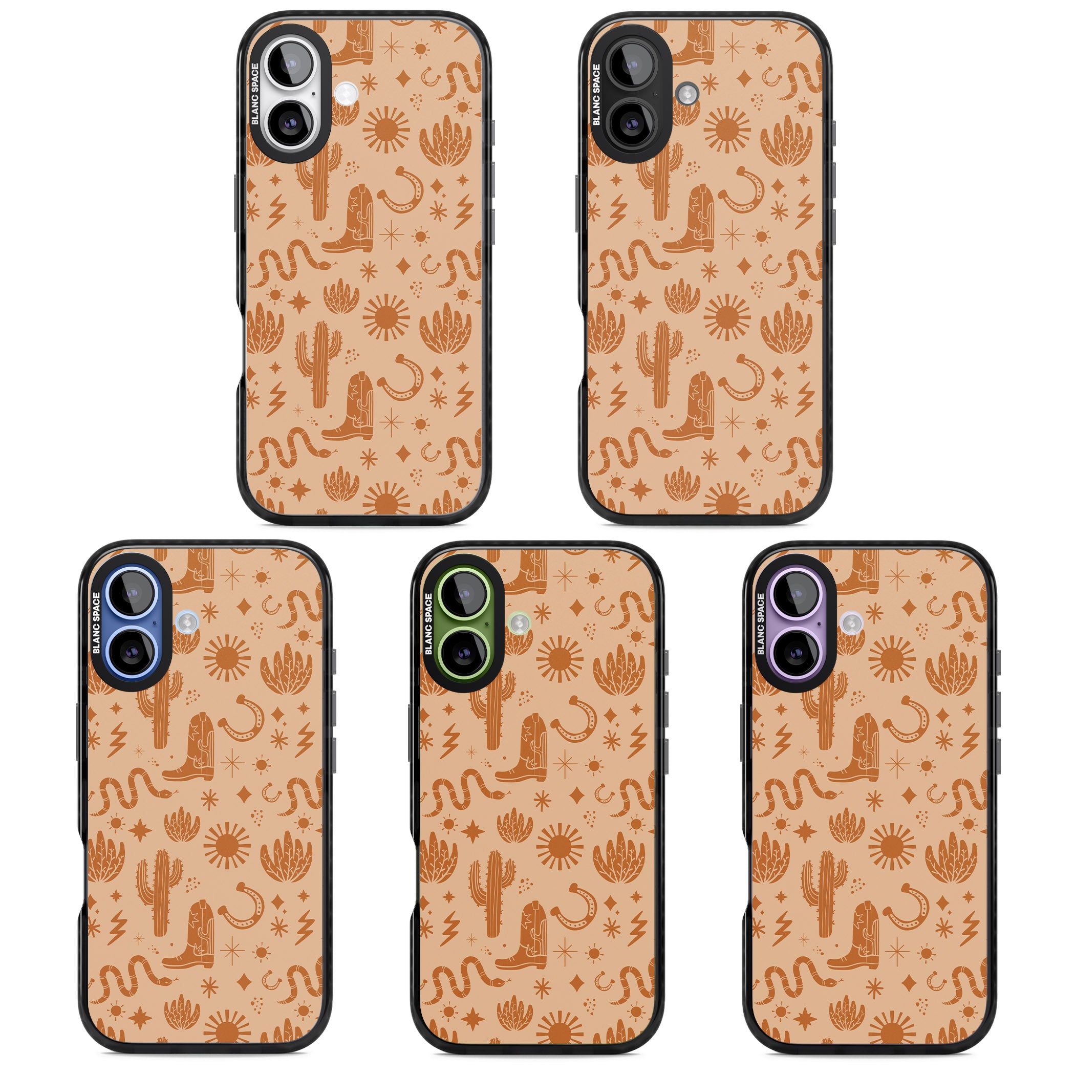 Wild West Pattern iPhone 17 Impact Pro Black Phone Case APT Impact Protection