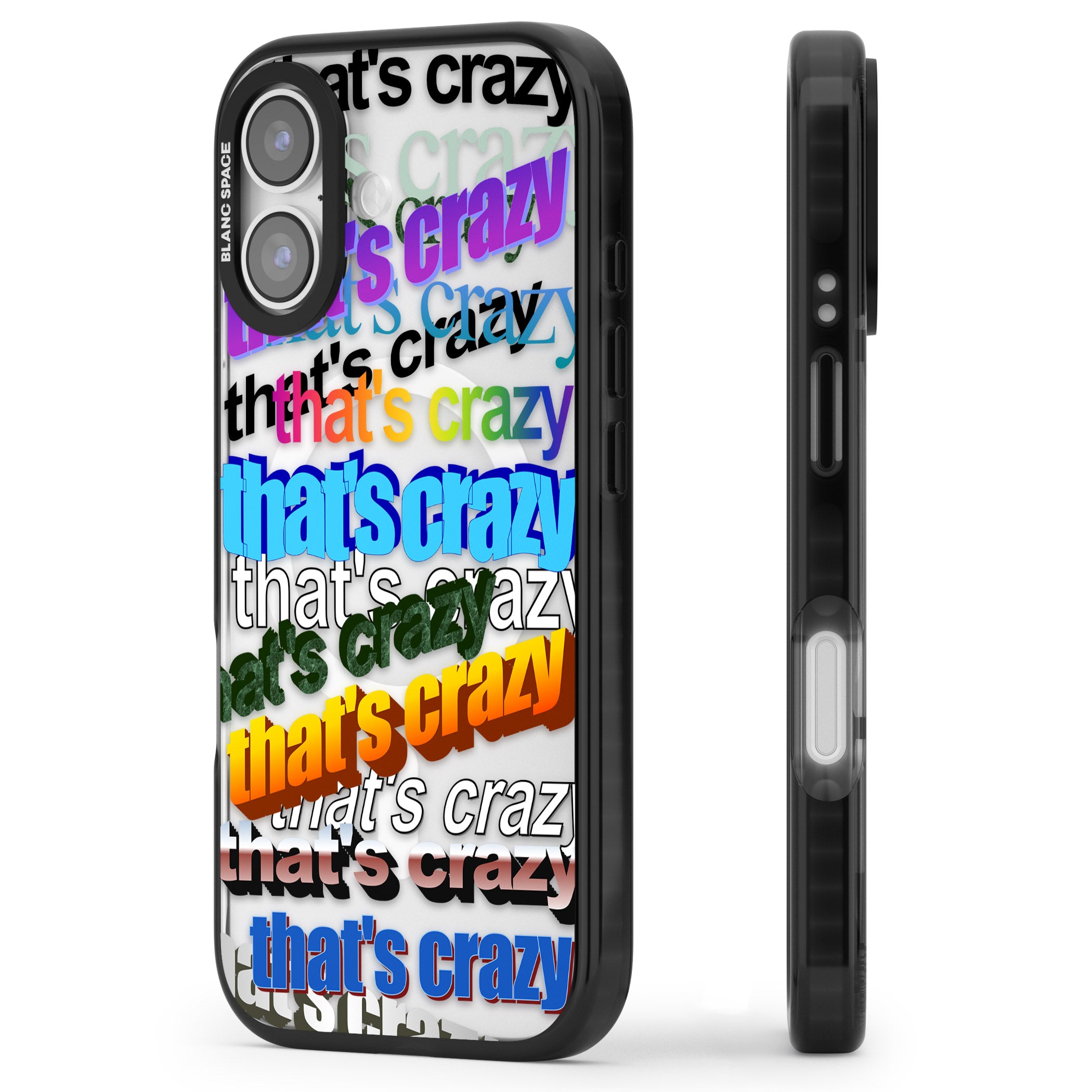 That'S Crazy Typography iPhone 17 Impact Pro Black Phone Case Side Profile