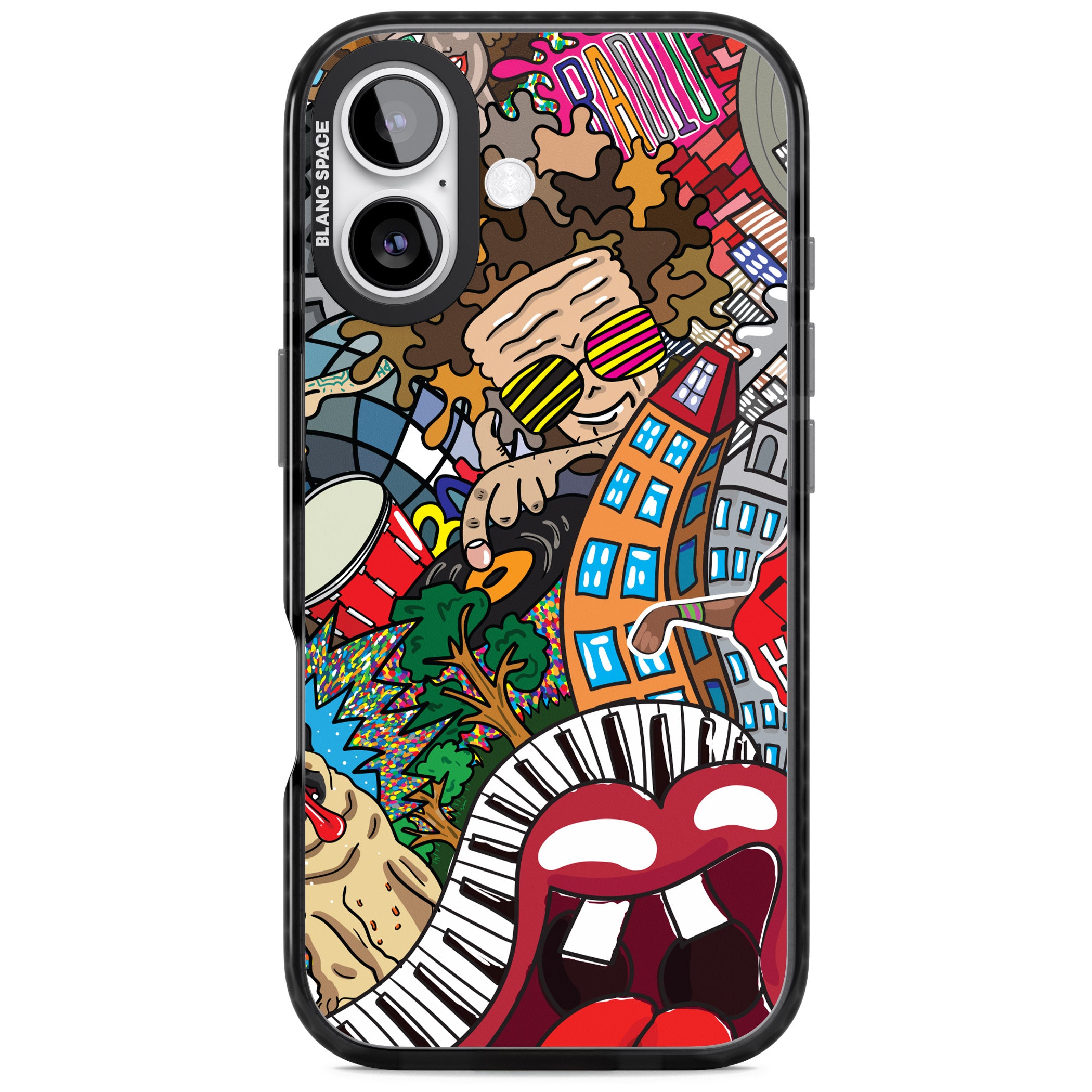 Funky Music City iPhone 17 Impact Pro Black Phone Case