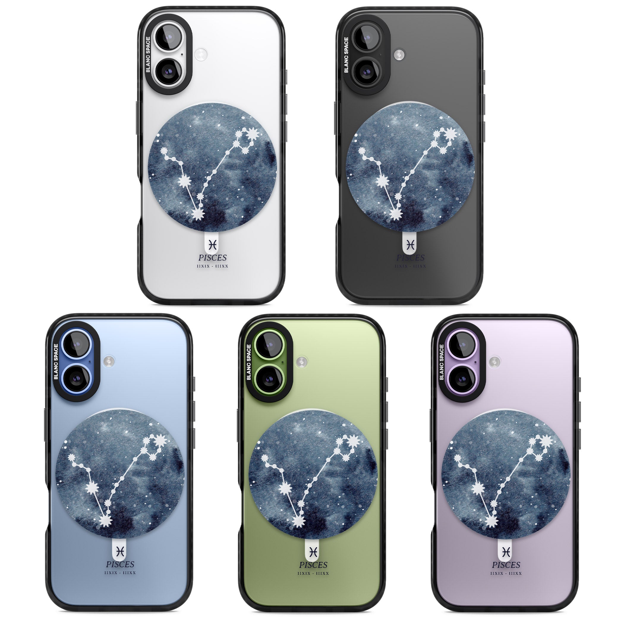 Pisces Zodiac Constellation iPhone 17 Impact Pro Black Phone Case APT Impact Protection