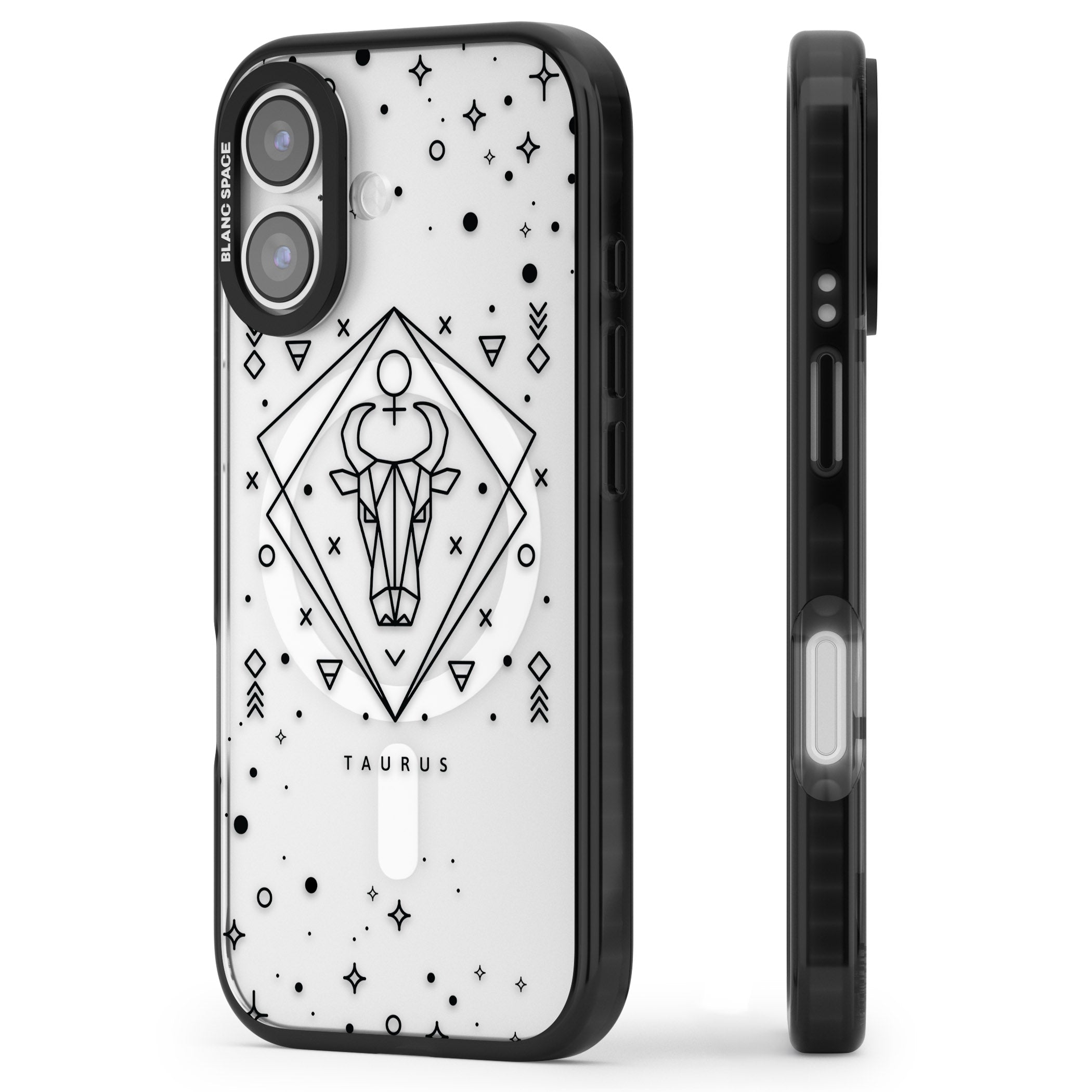 Taurus Emblem iPhone 17 Impact Pro Black Phone Case Side Profile