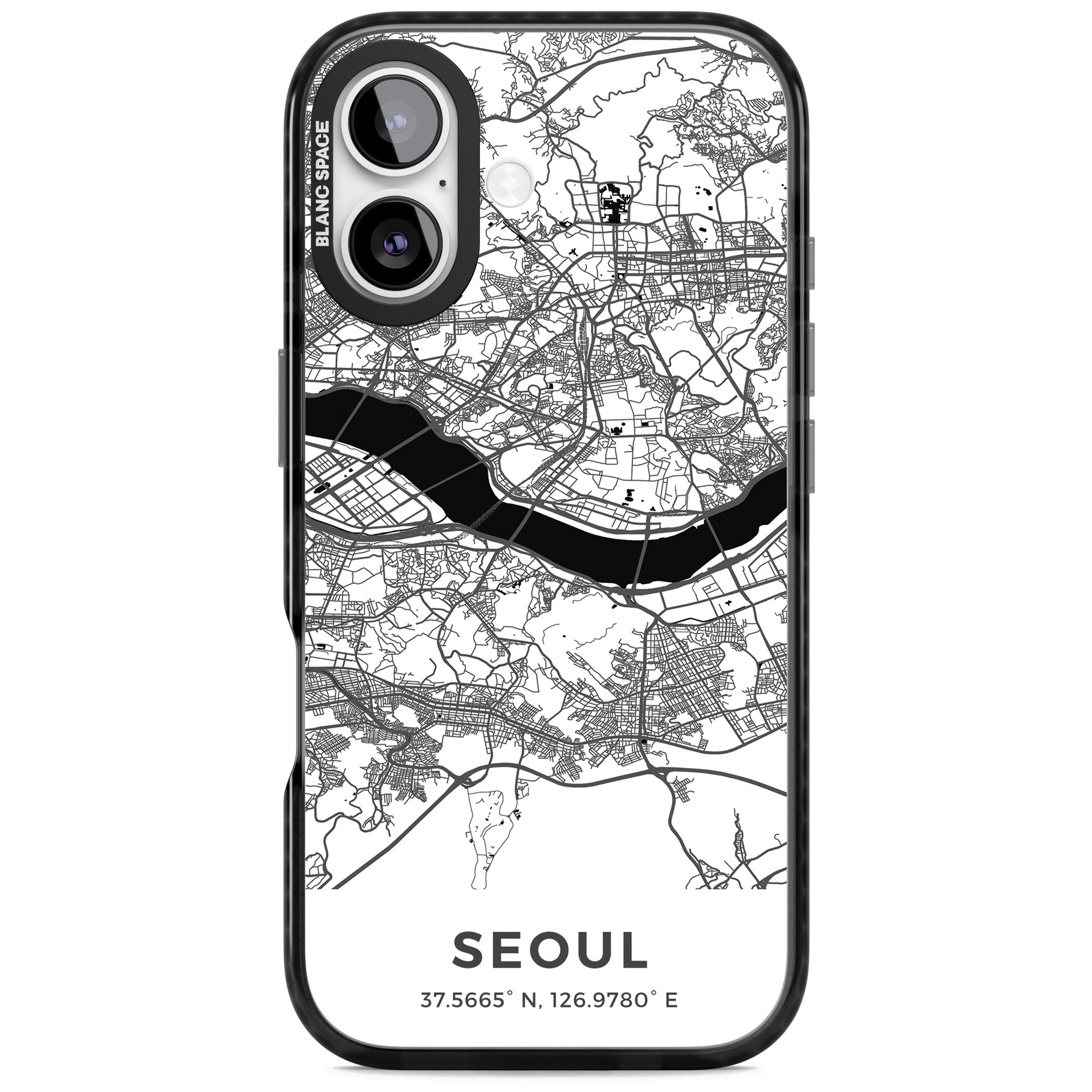 Seoul City Map iPhone 17 Impact Black Phone Case