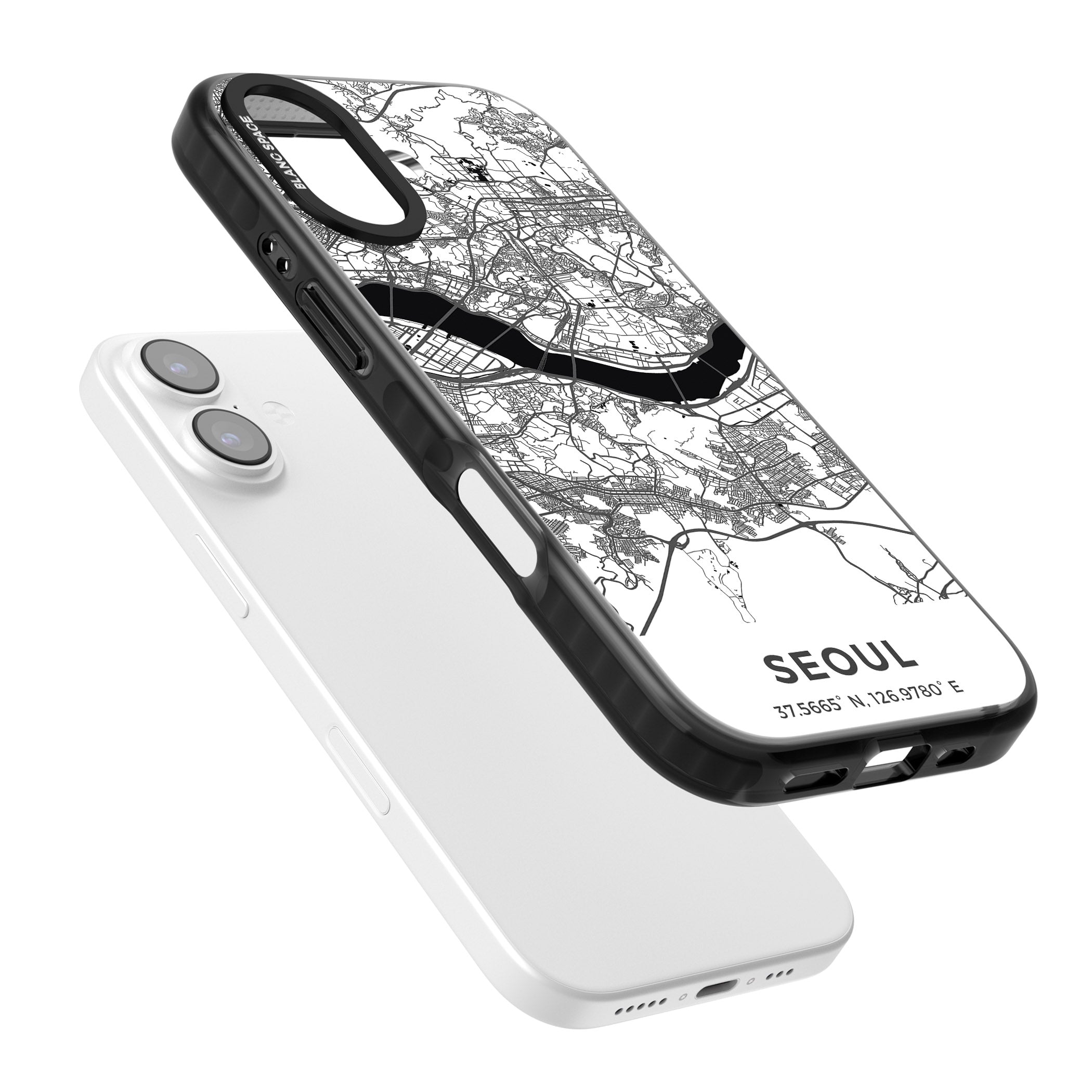 Seoul City Map iPhone 17 Impact Black Phone Case Colours