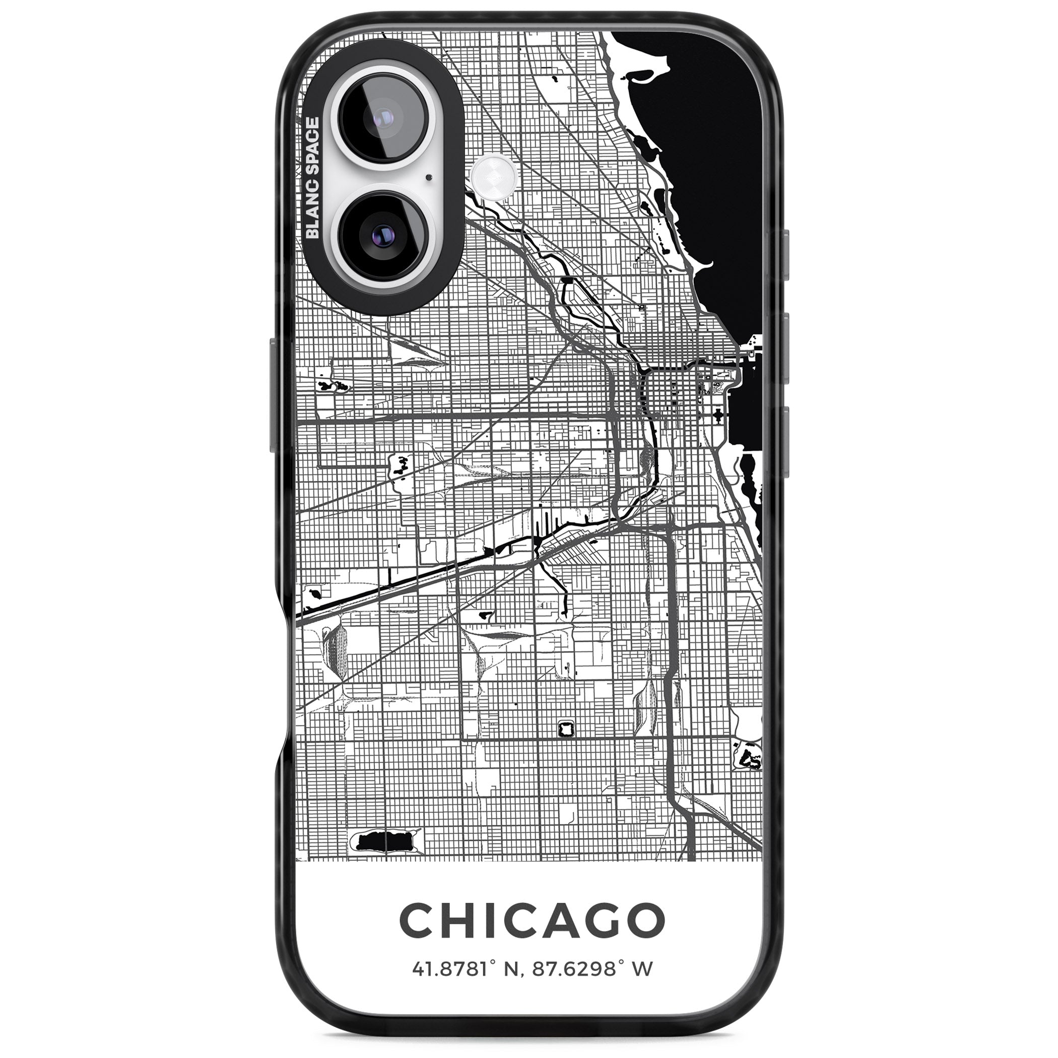 Chicago Map iPhone 17 Impact Black Phone Case