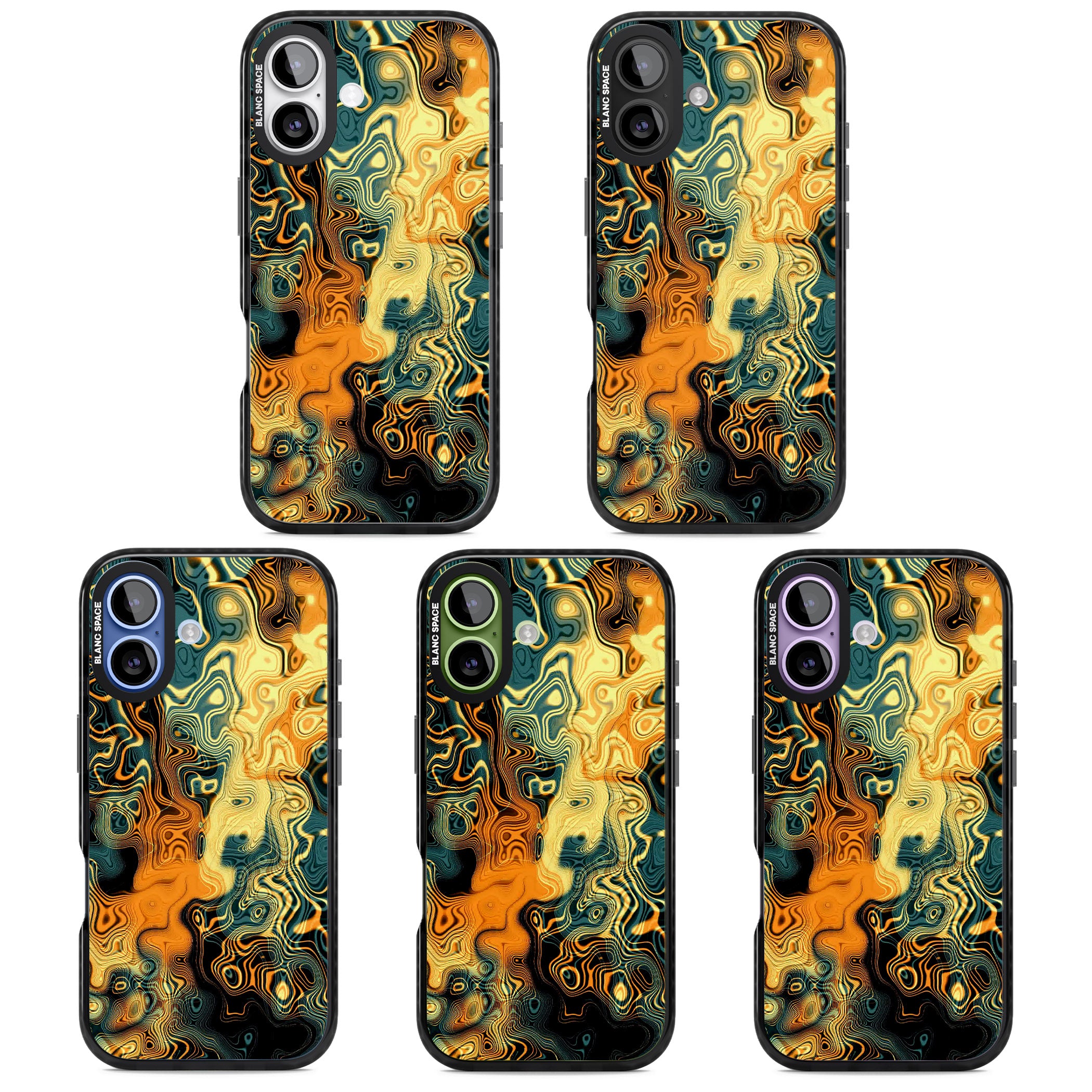 Gold Green Marble iPhone 17 Impact Black Phone Case APT Impact Protection