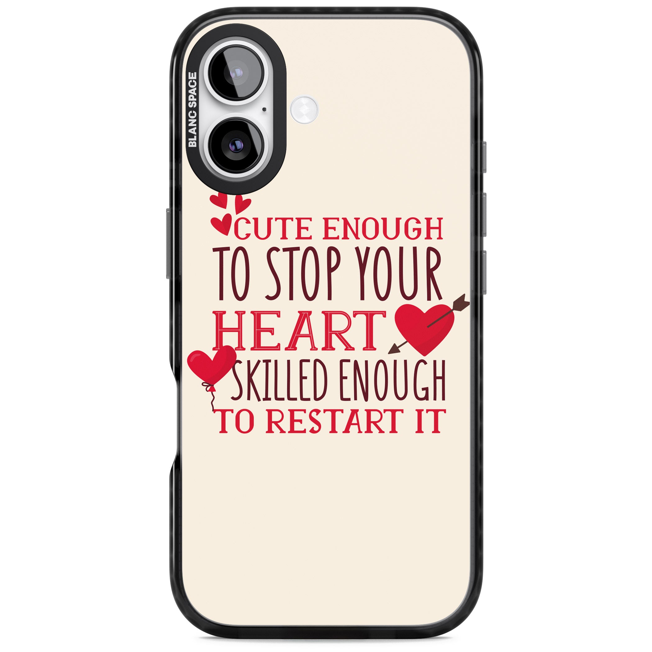 Cute Enough To Stop Your Heart iPhone 17 Impact Black Phone Case