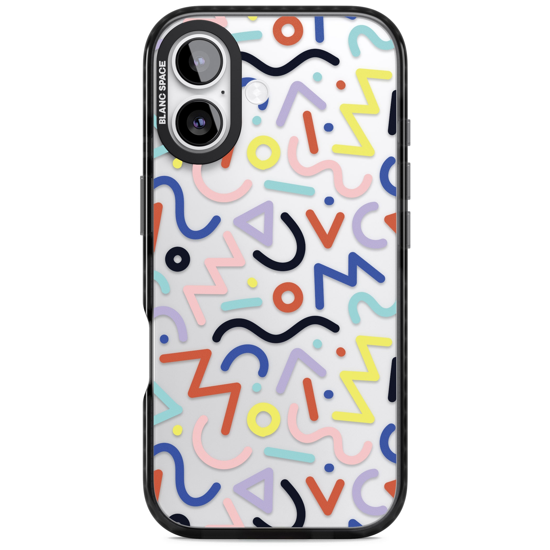 Memphis Retro Pattern iPhone 17 Impact Black Phone Case