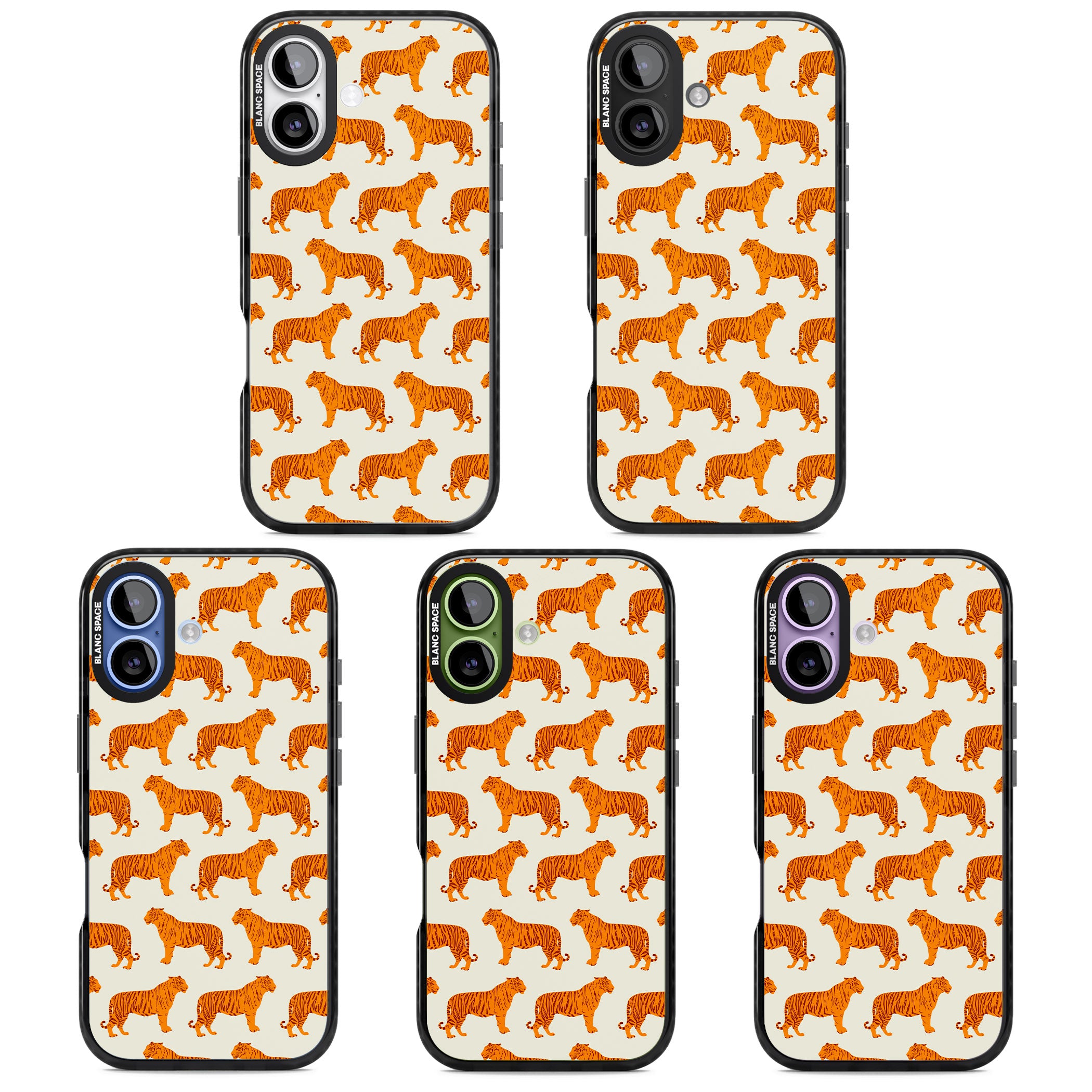 Trendy Tiger Patterns Tigers On Khaki iPhone 17 Impact Black Phone Case APT Impact Protection