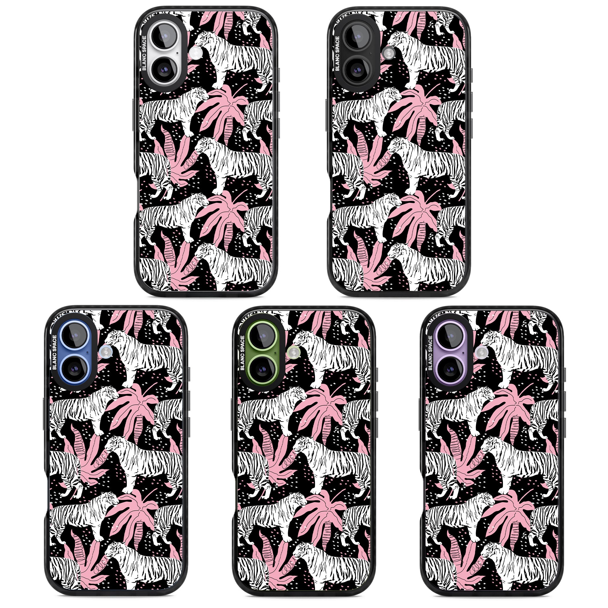 Pink Jungle Tiger iPhone 17 Impact Black Phone Case APT Impact Protection