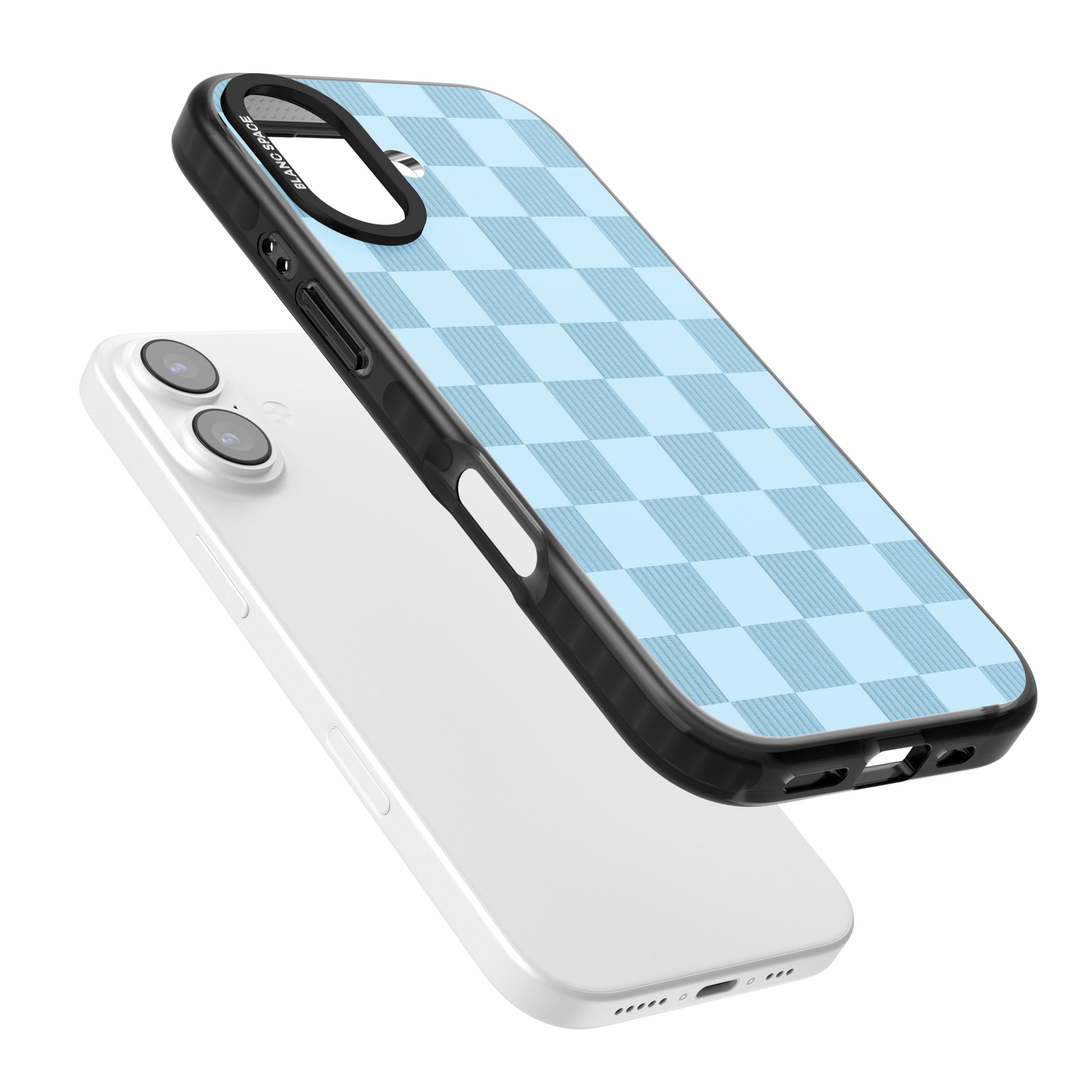 Skyblue Checkered iPhone 17 Impact Black Phone Case Colours