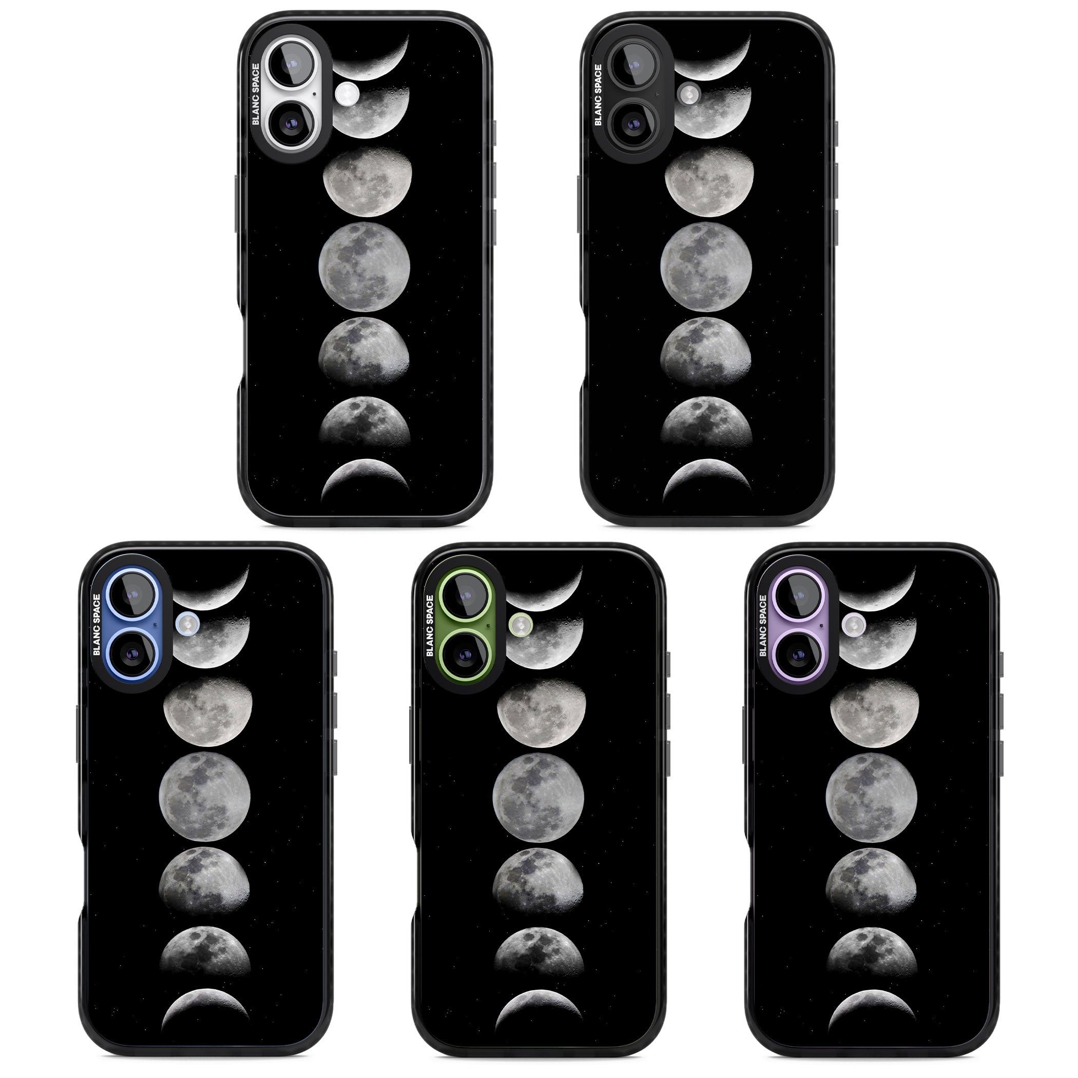 Phases Of The Moon iPhone 17 Impact Black Phone Case APT Impact Protection