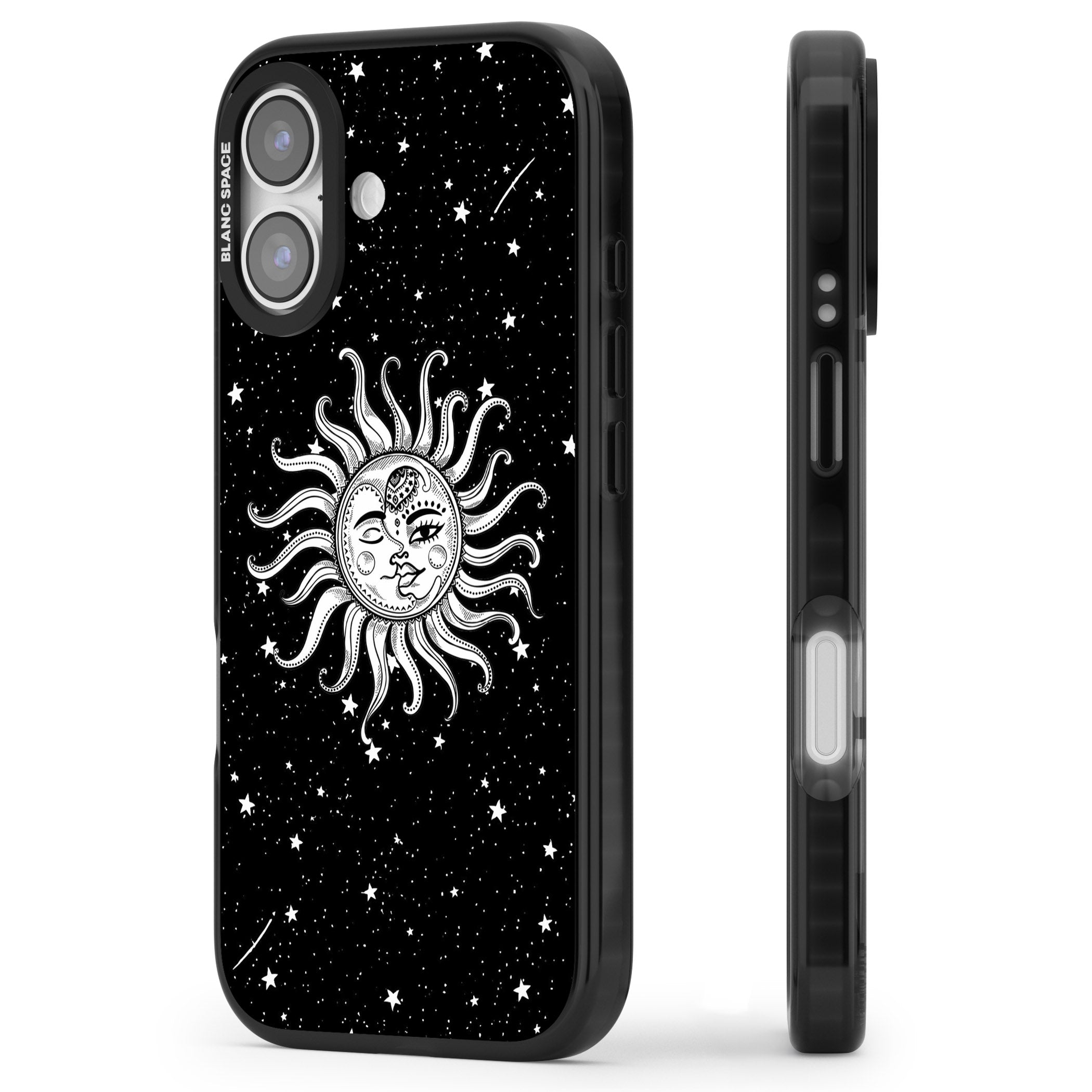 Mystic Sun Moon iPhone 17 Impact Black Phone Case Side Profile