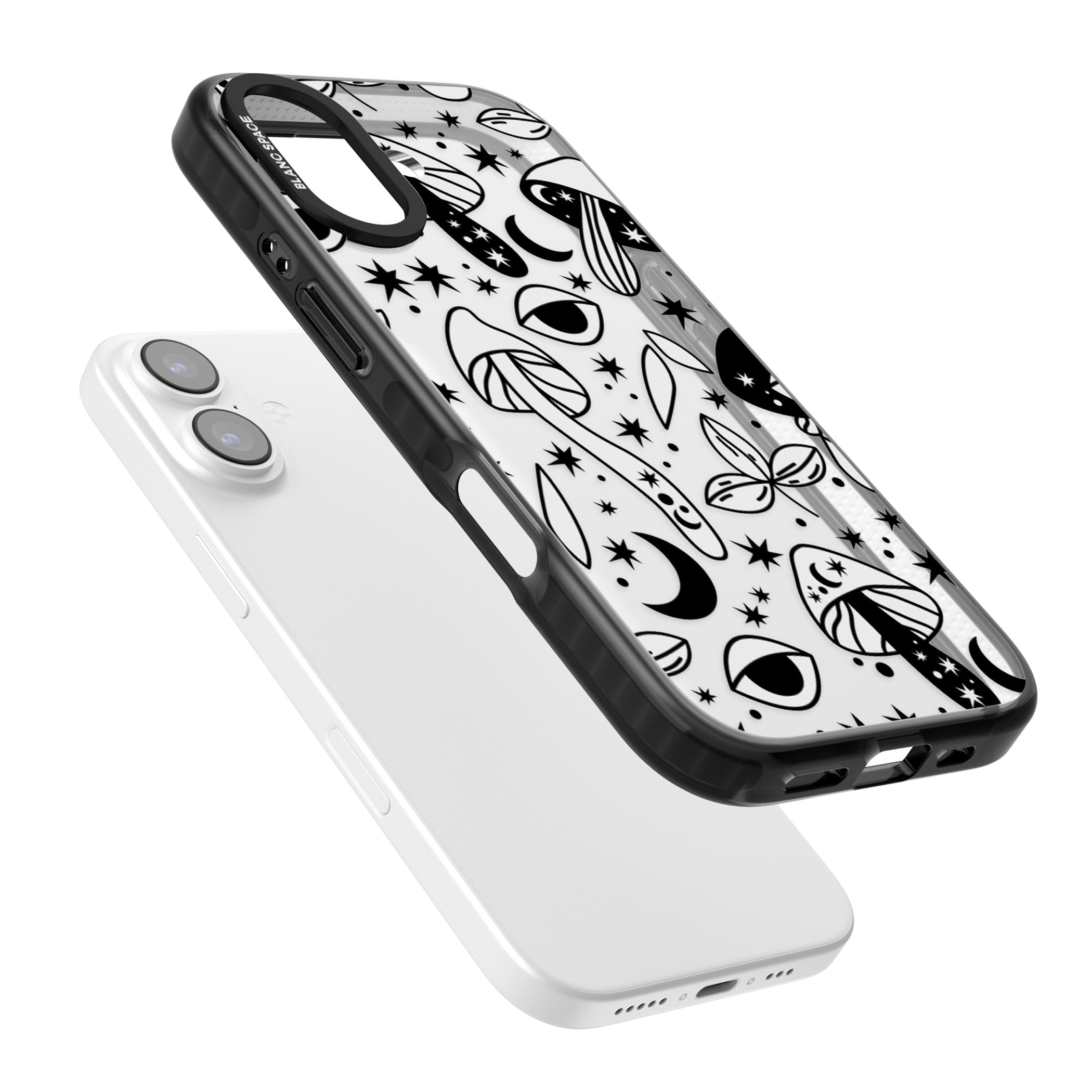 Mystic Mushrooms Pattern iPhone 17 Impact Black Phone Case Colours