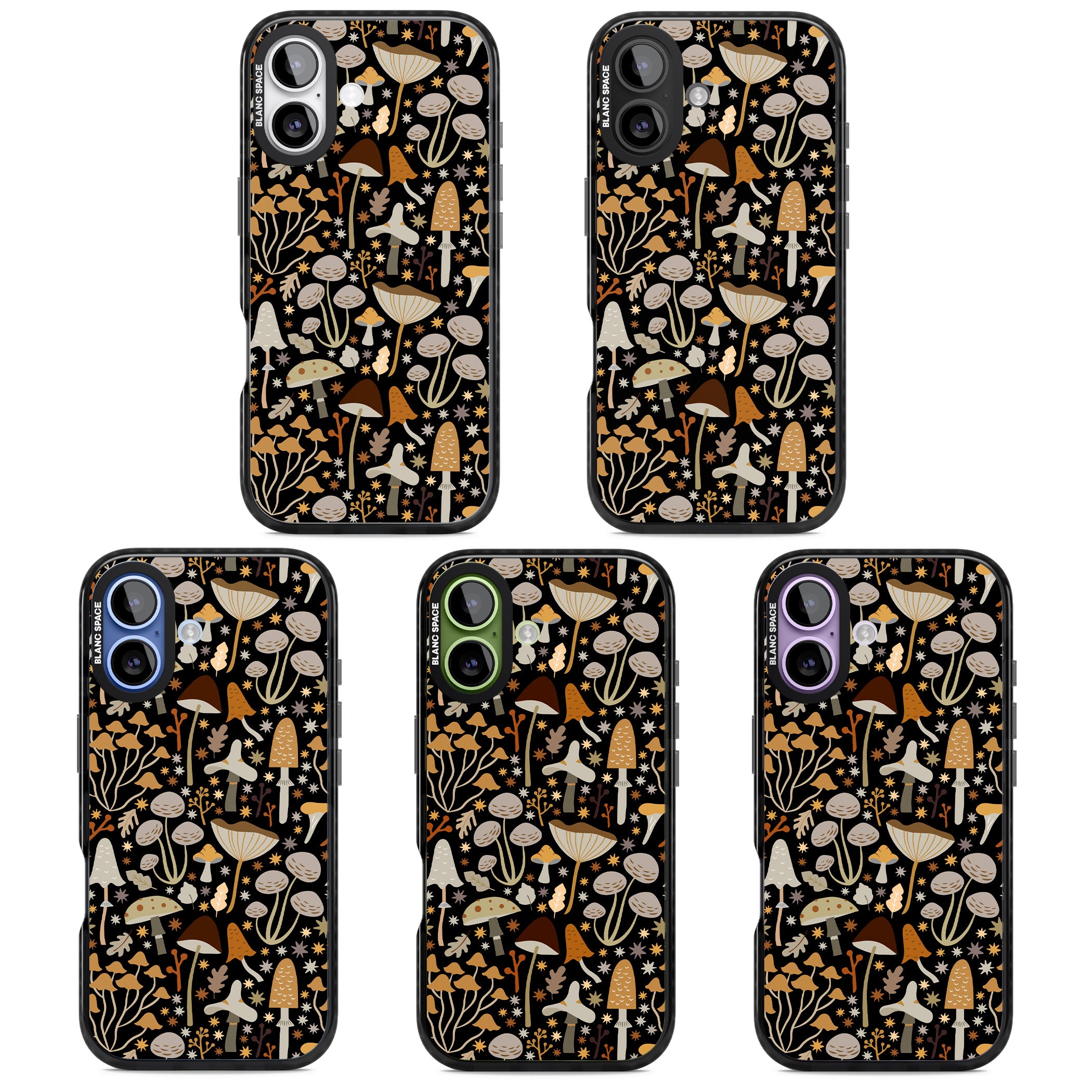 Mushroom Dream Pattern iPhone 17 Impact Black Phone Case APT Impact Protection