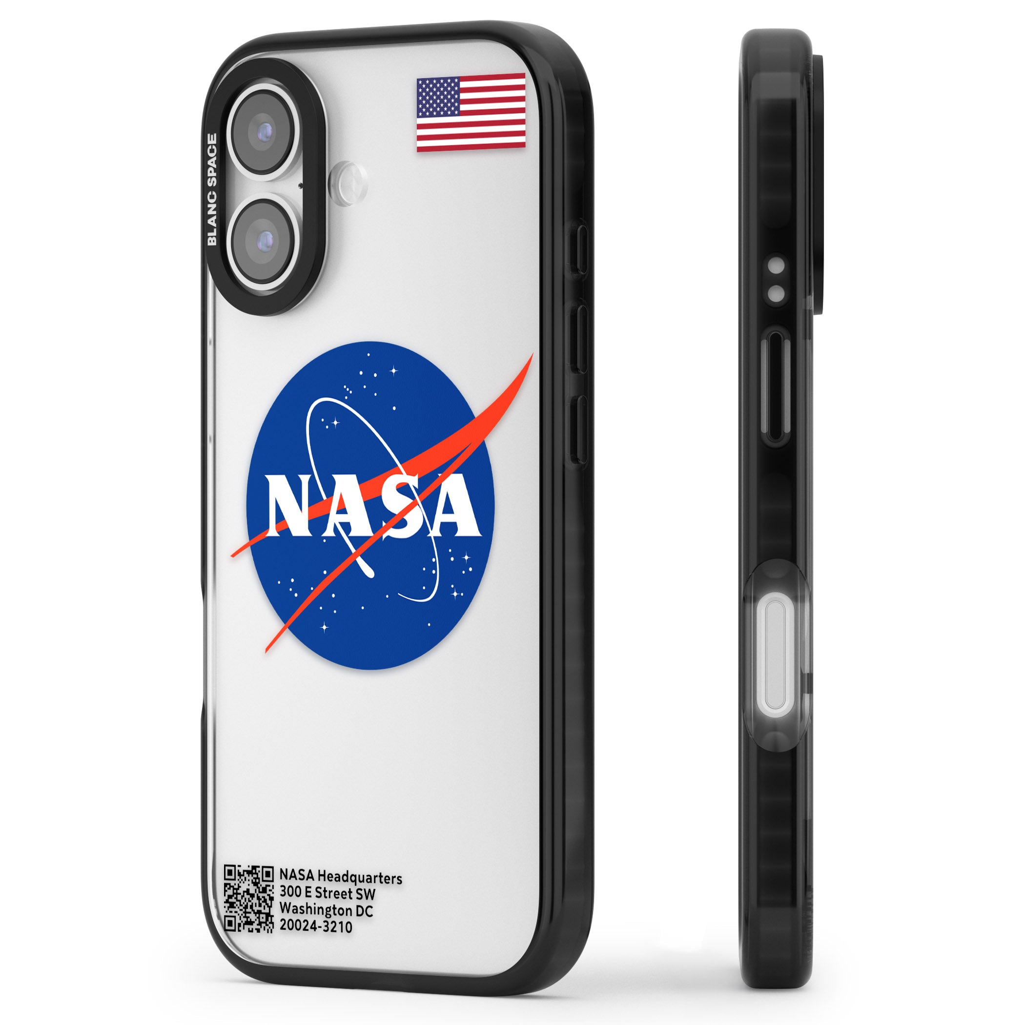 Nasa Meatball iPhone 17 Impact Black Phone Case Side Profile