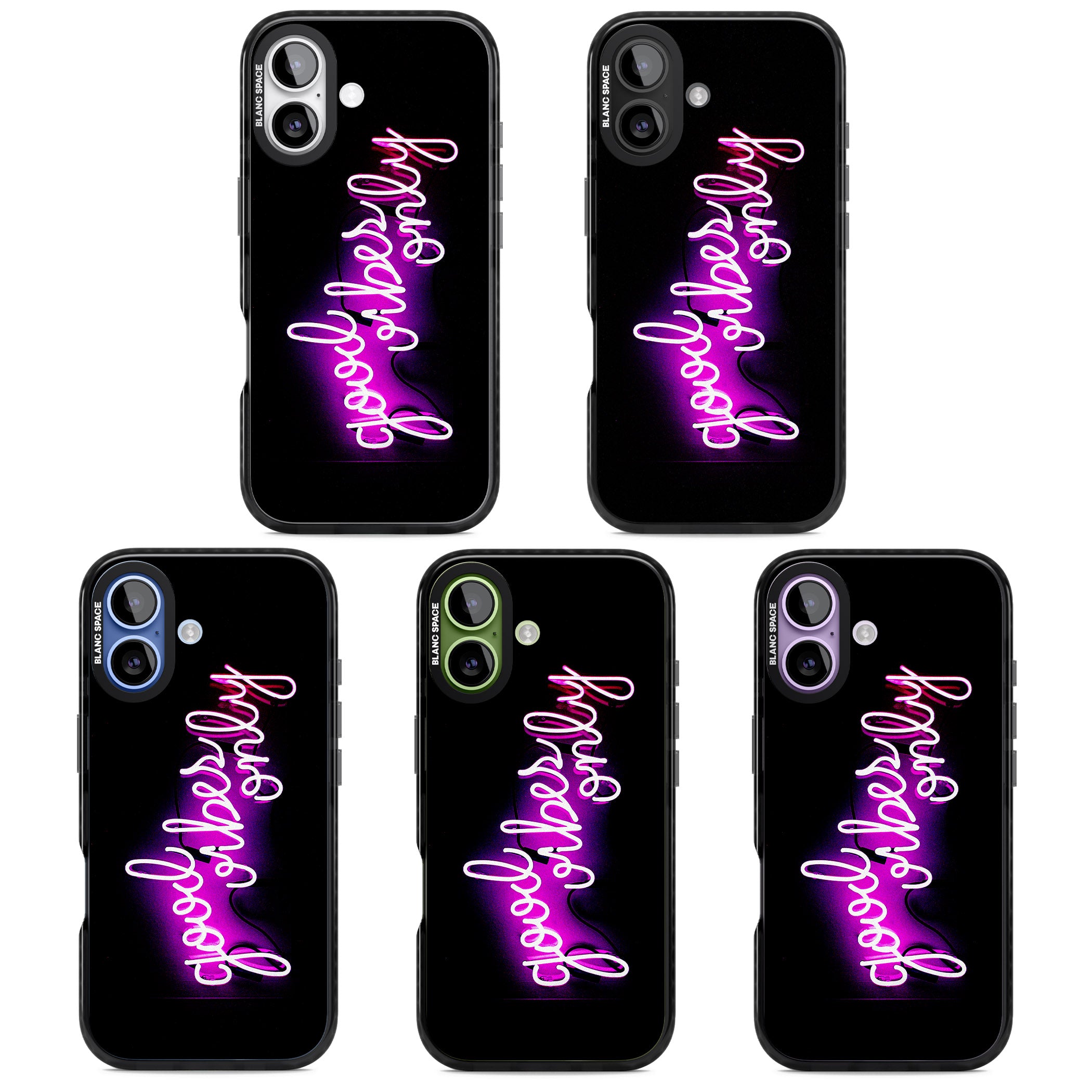 Good Vibes Only Neon Glow iPhone 17 Impact Black Phone Case APT Impact Protection