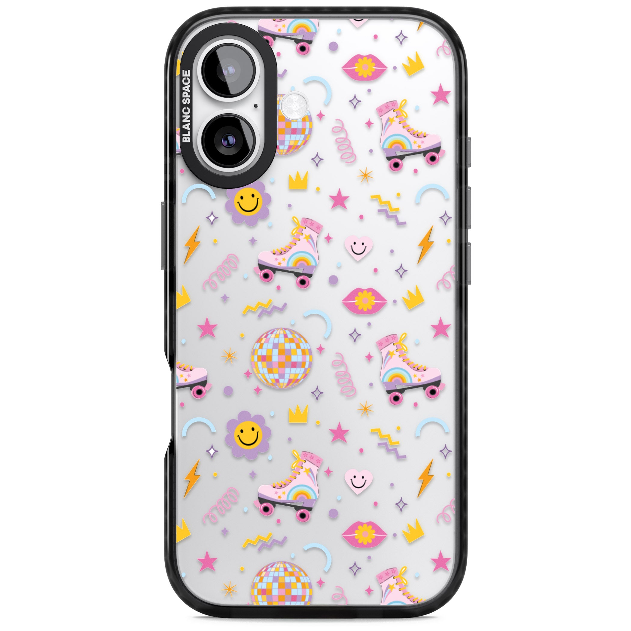 Roller Disco Pattern iPhone 17 Impact Black Phone Case