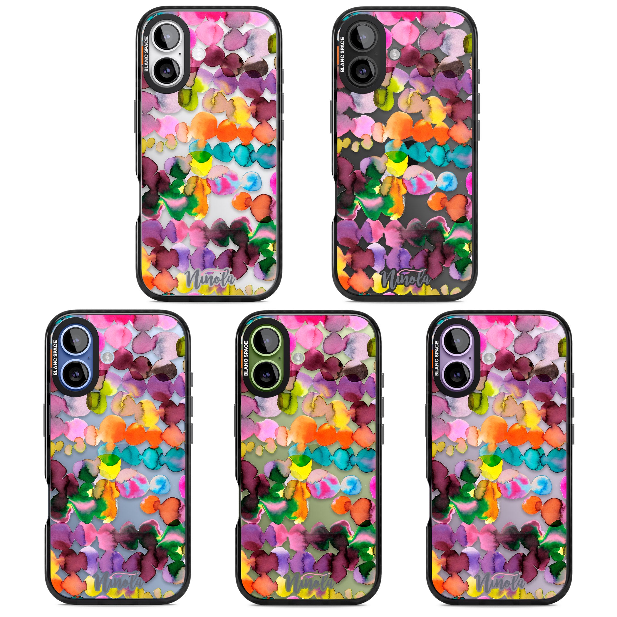 Ink Splash Hues iPhone 17 Impact Black Phone Case APT Impact Protection