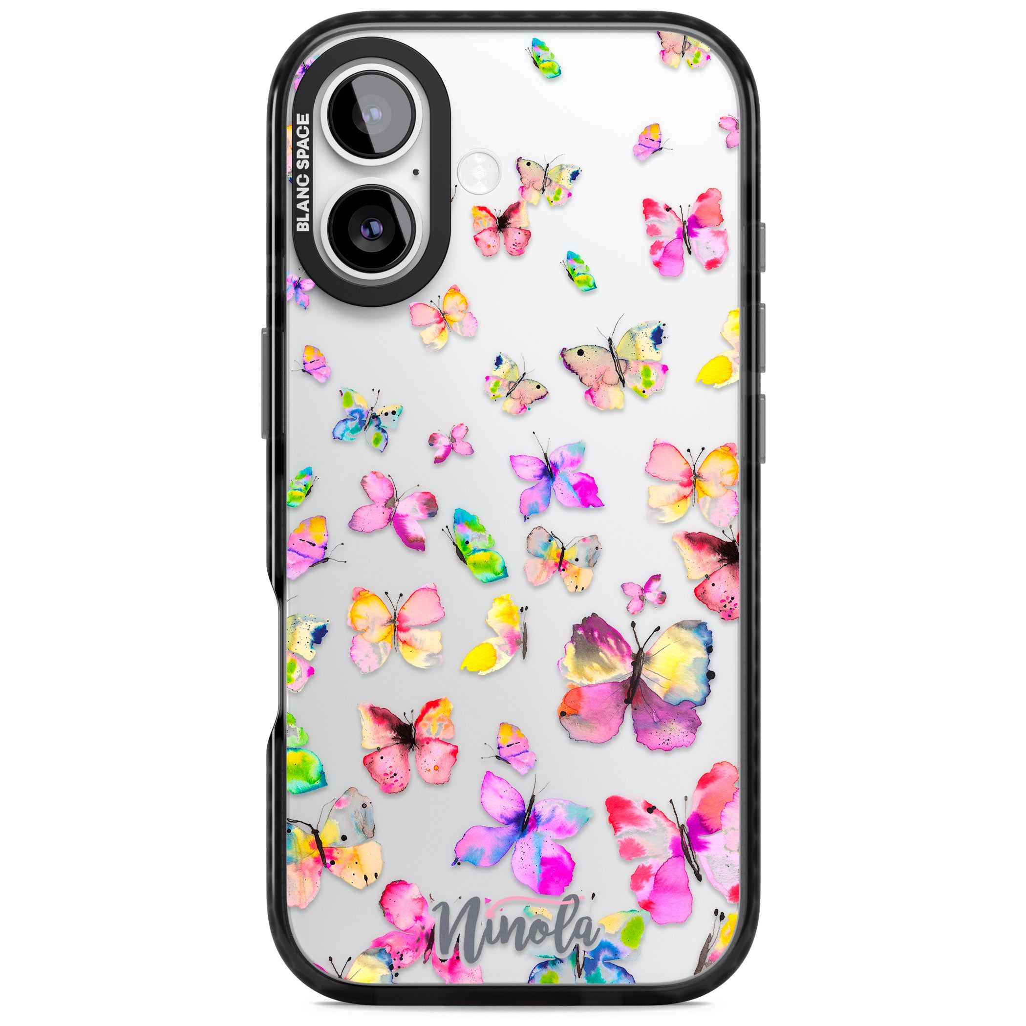 Watercolor Butterflies iPhone 17 Impact Black Phone Case