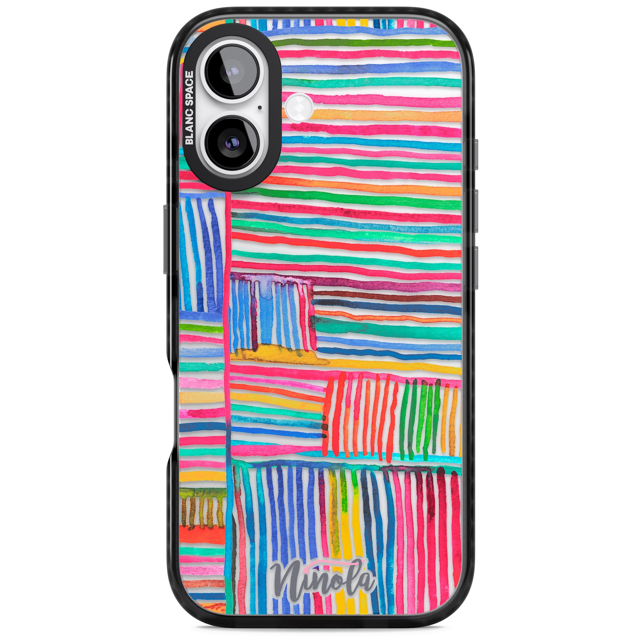 Vibrant Watercolor Lines iPhone 17 Impact Black Phone Case
