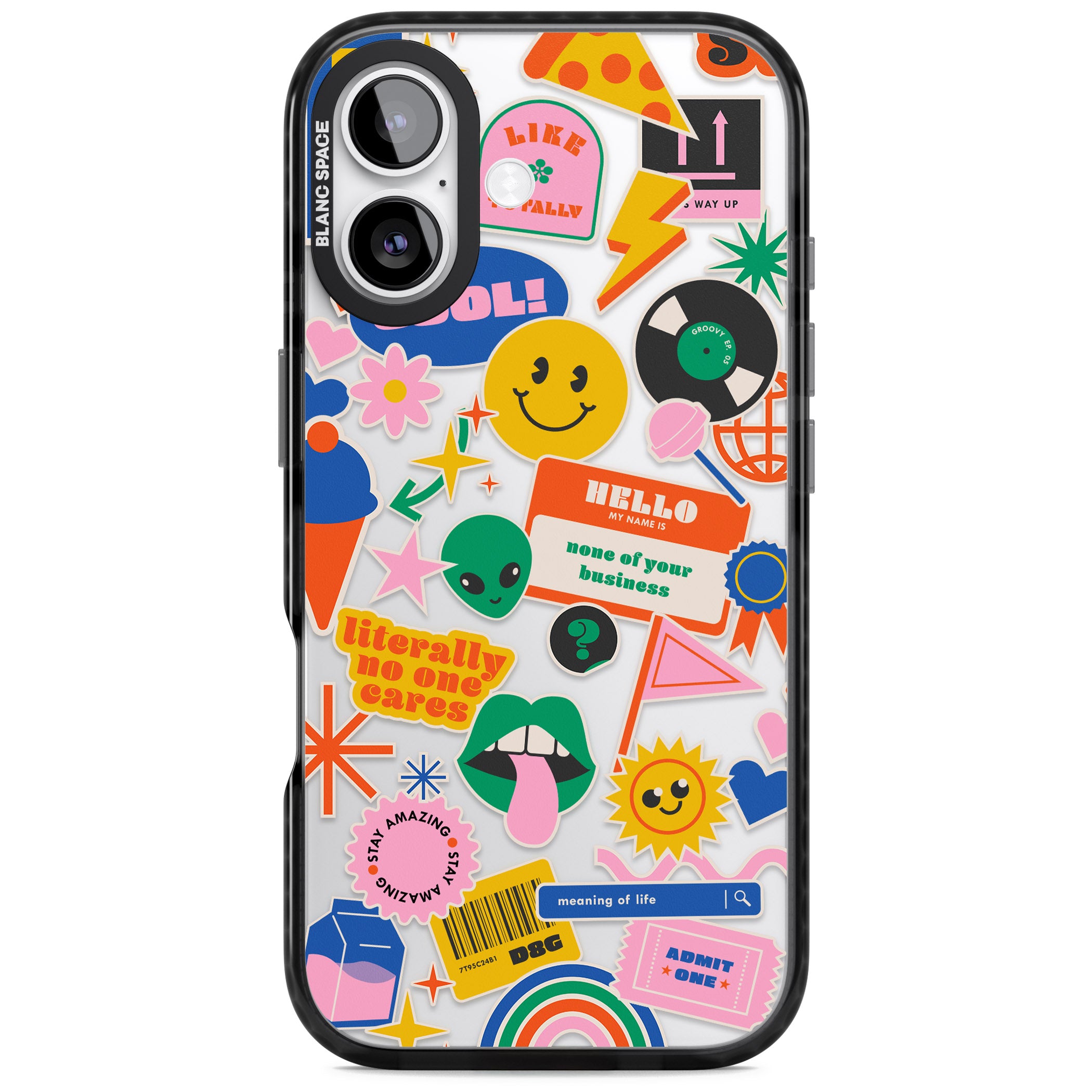 Nostalgic Sticker Vibes iPhone 17 Impact Black Phone Case
