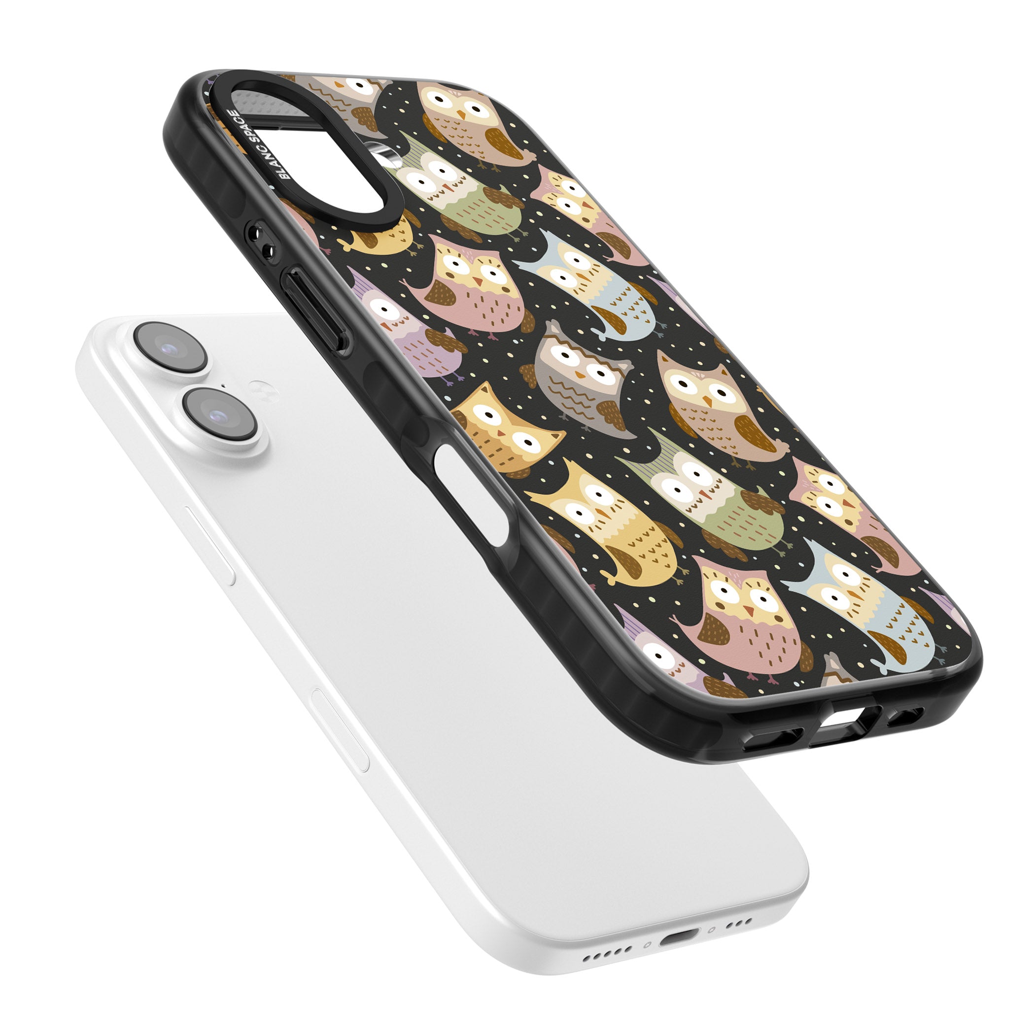Cute Owl Pattern iPhone 17 Impact Black Phone Case Colours