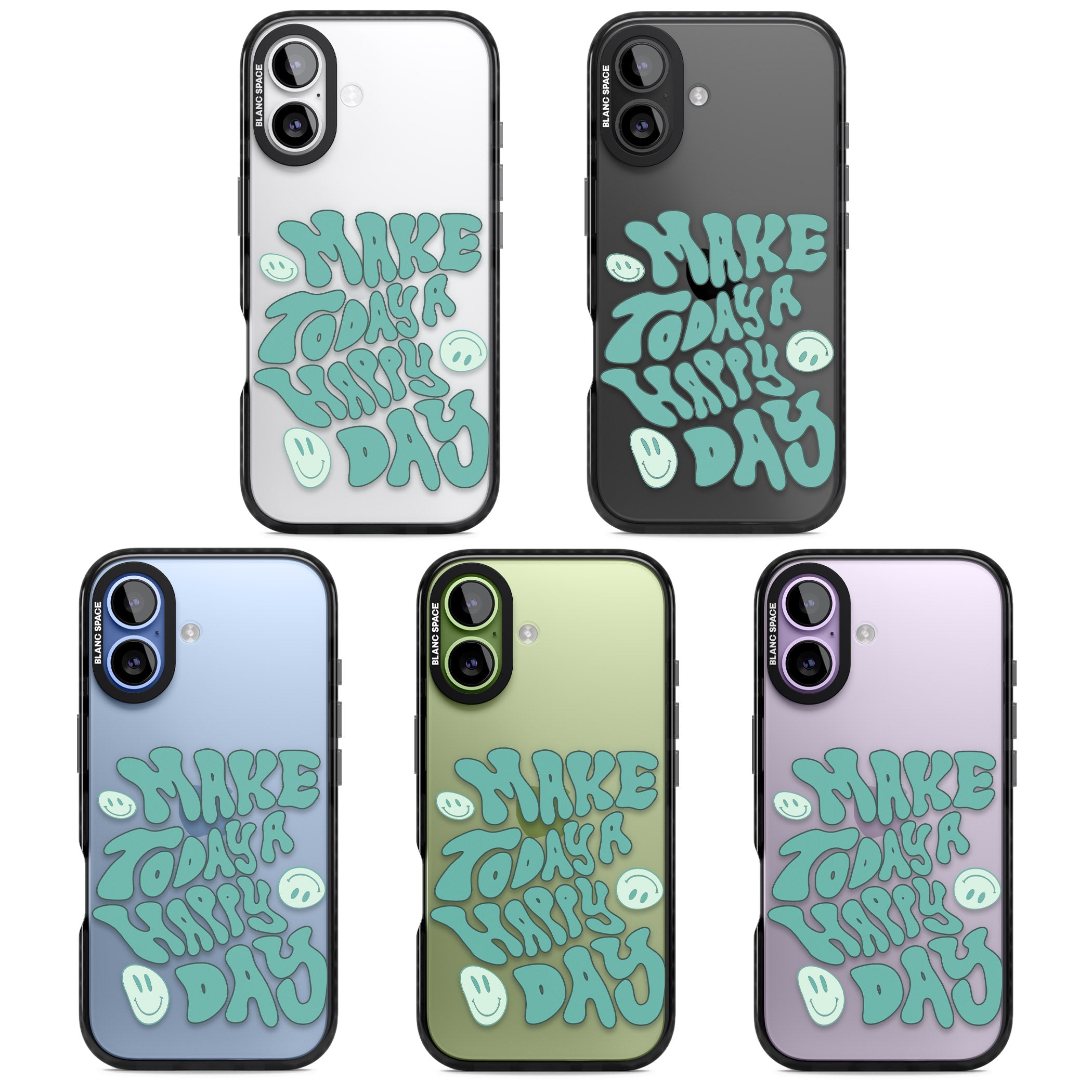 Make Today A Happy Day iPhone 17 Impact Black Phone Case APT Impact Protection