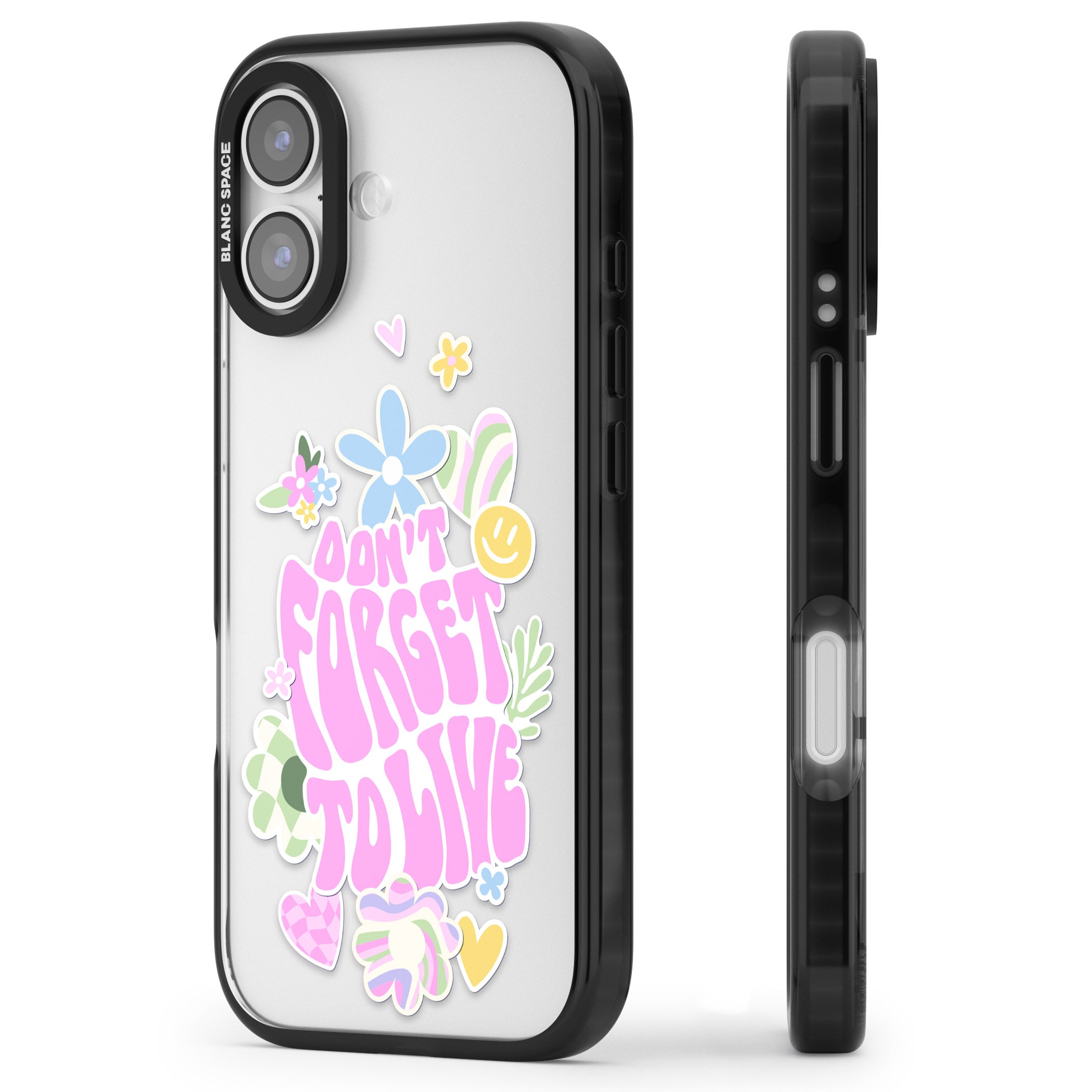 Don'T Forget To Live iPhone 17 Impact Black Phone Case Side Profile
