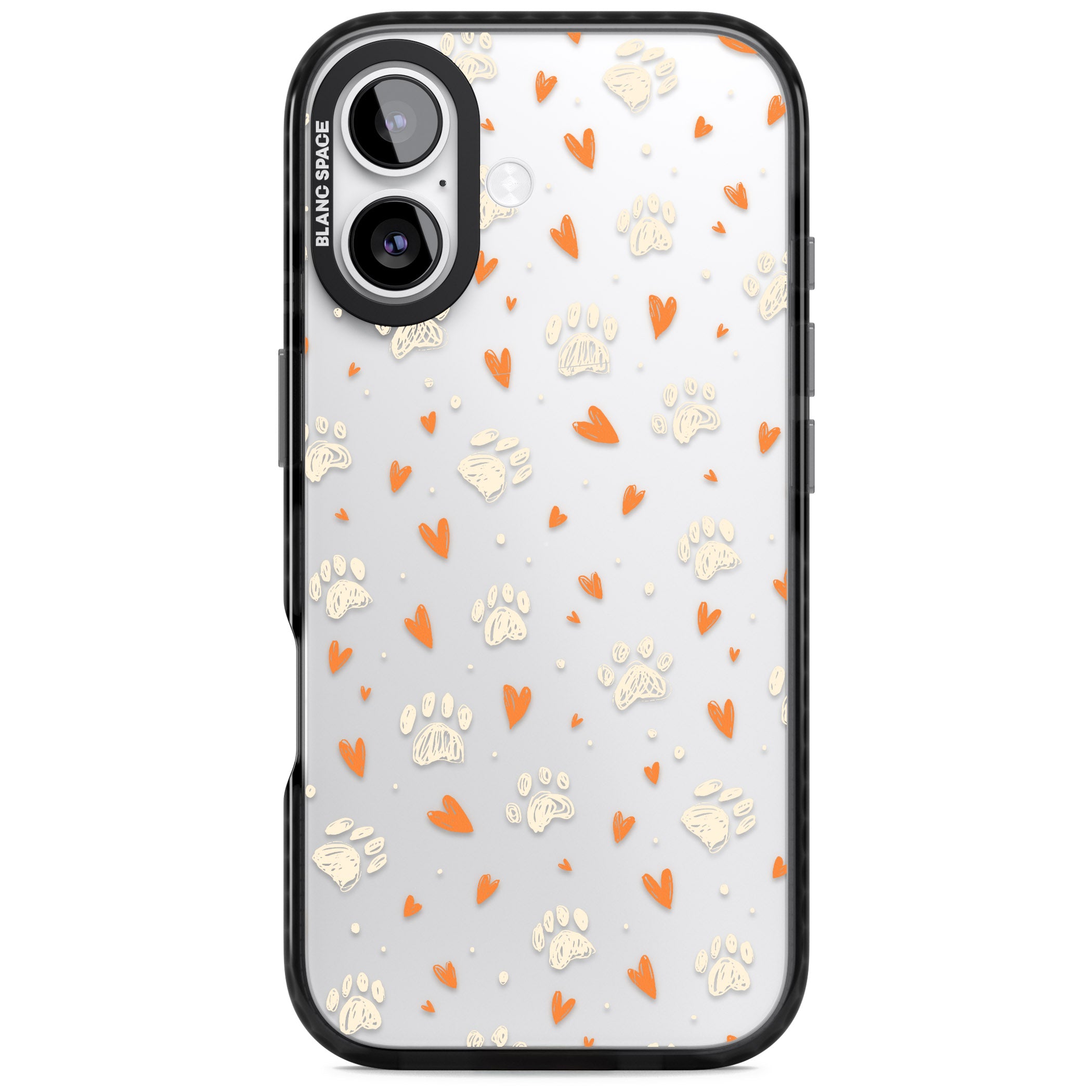 Paws And Hearts Pattern iPhone 17 Impact Black Phone Case