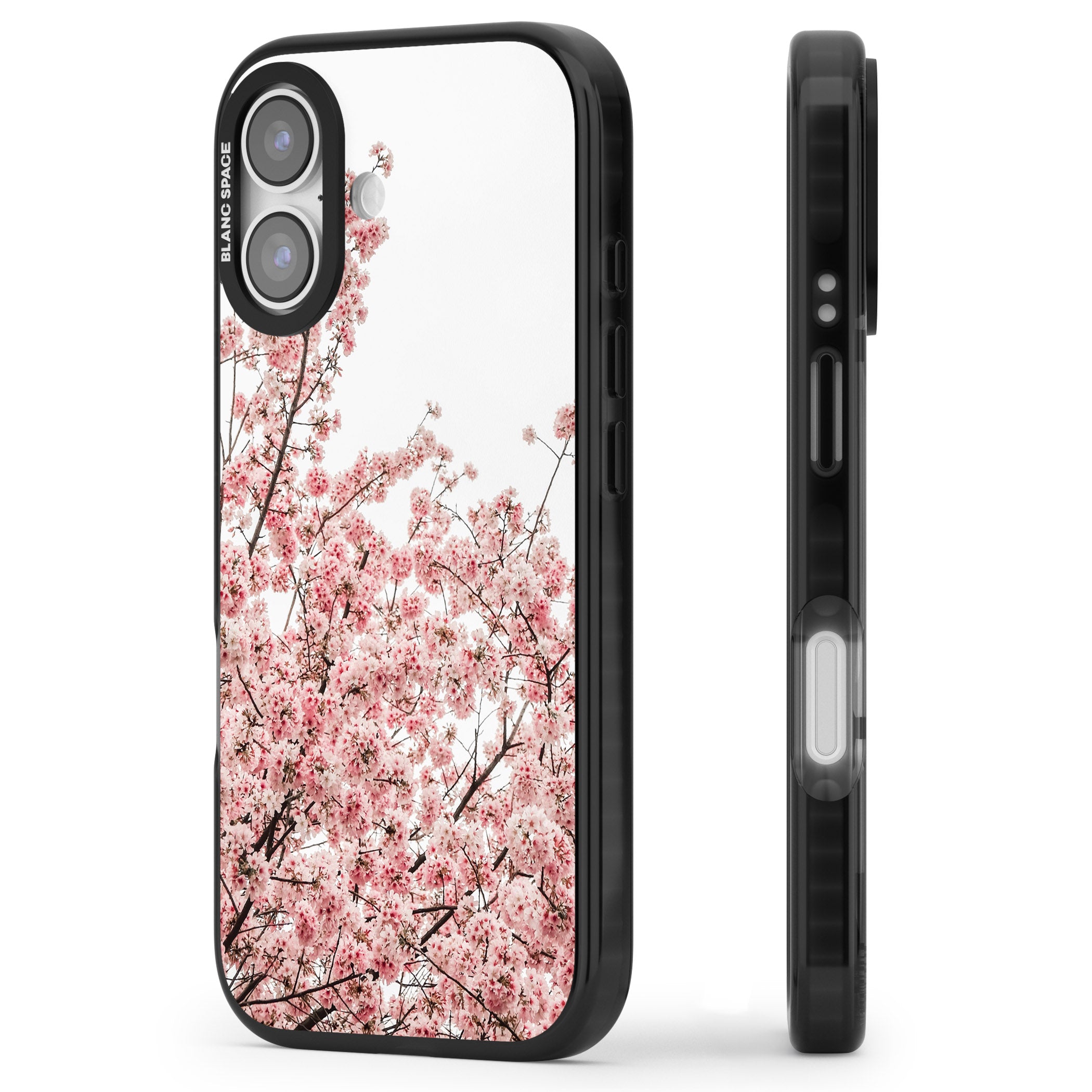 Cherry Blossom Bloom iPhone 17 Impact Black Phone Case Side Profile
