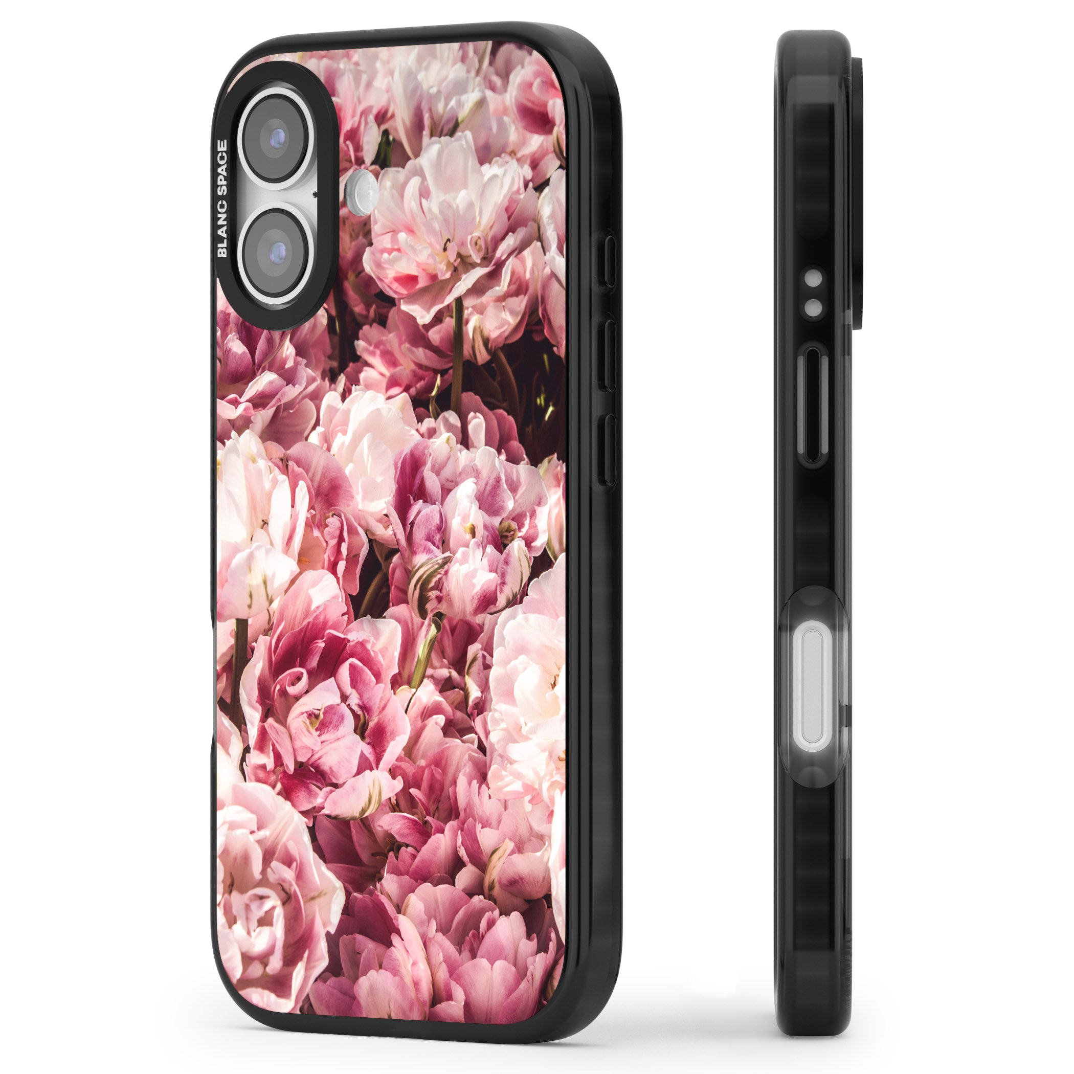 Petal Blush iPhone 17 Impact Black Phone Case Side Profile