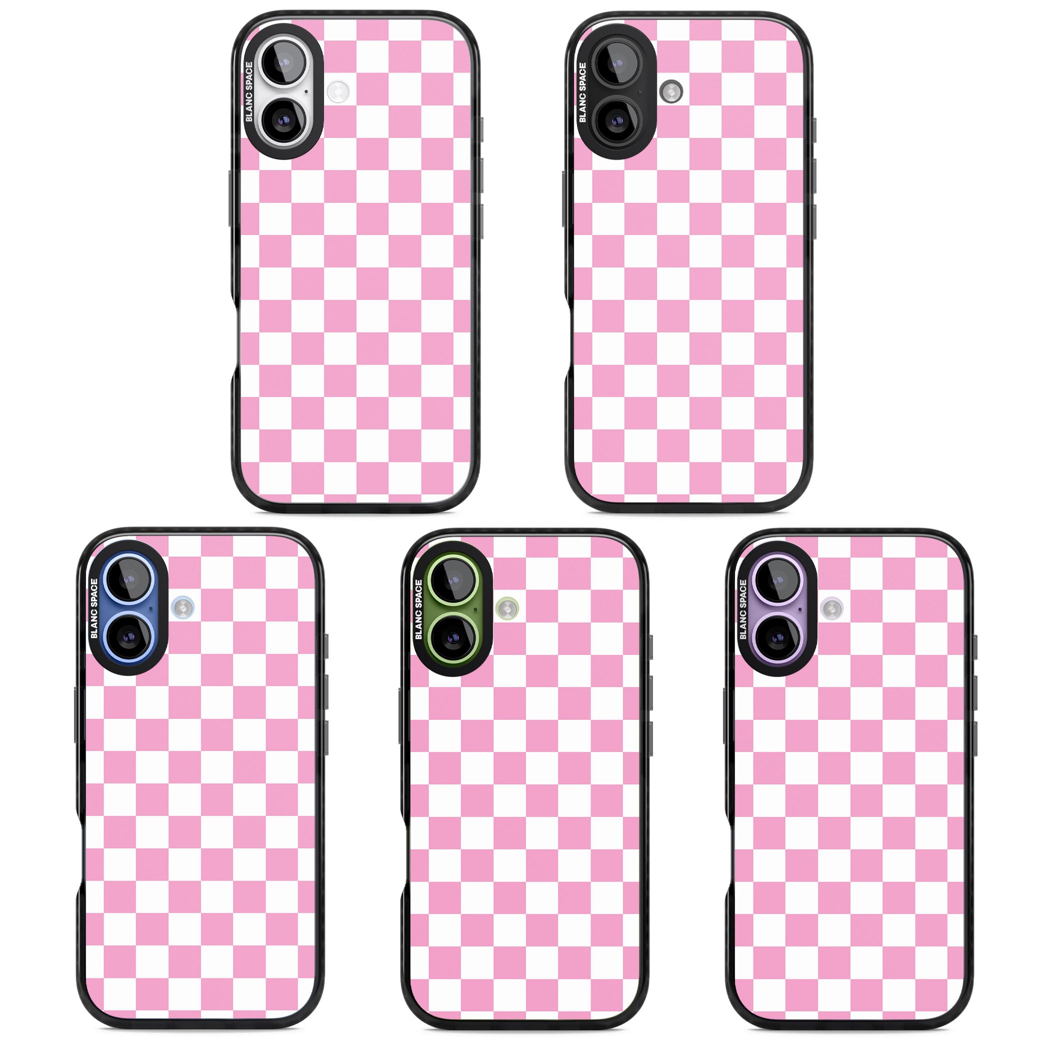 Pink Checkered iPhone 17 Impact Black Phone Case APT Impact Protection