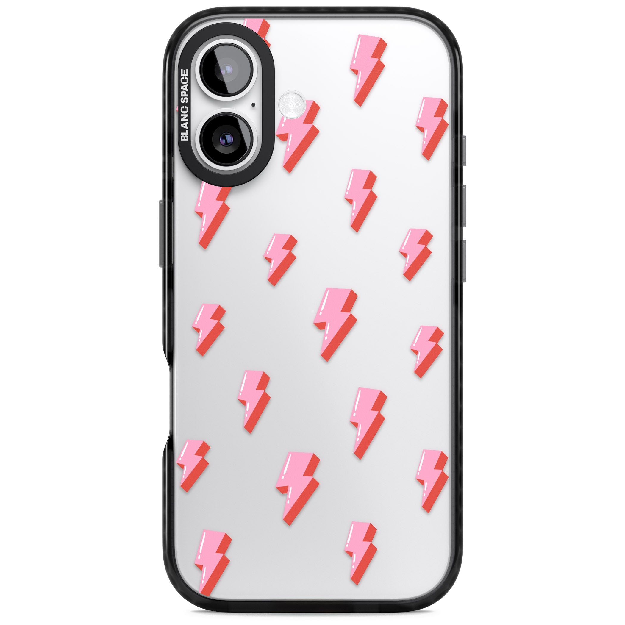 Pink Bolt Pattern iPhone 17 Impact Black Phone Case