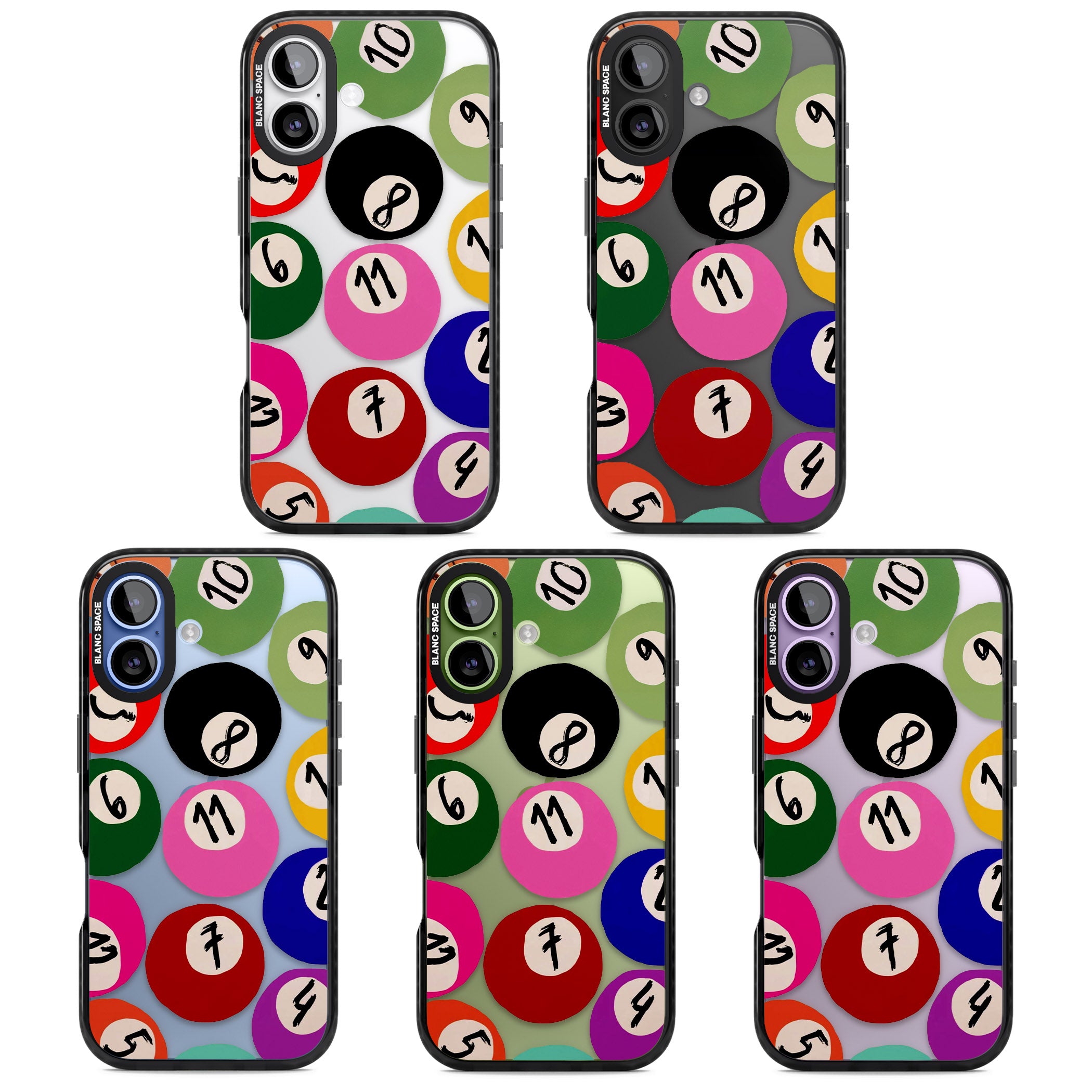 Pool Balls iPhone 17 Impact Black Phone Case APT Impact Protection