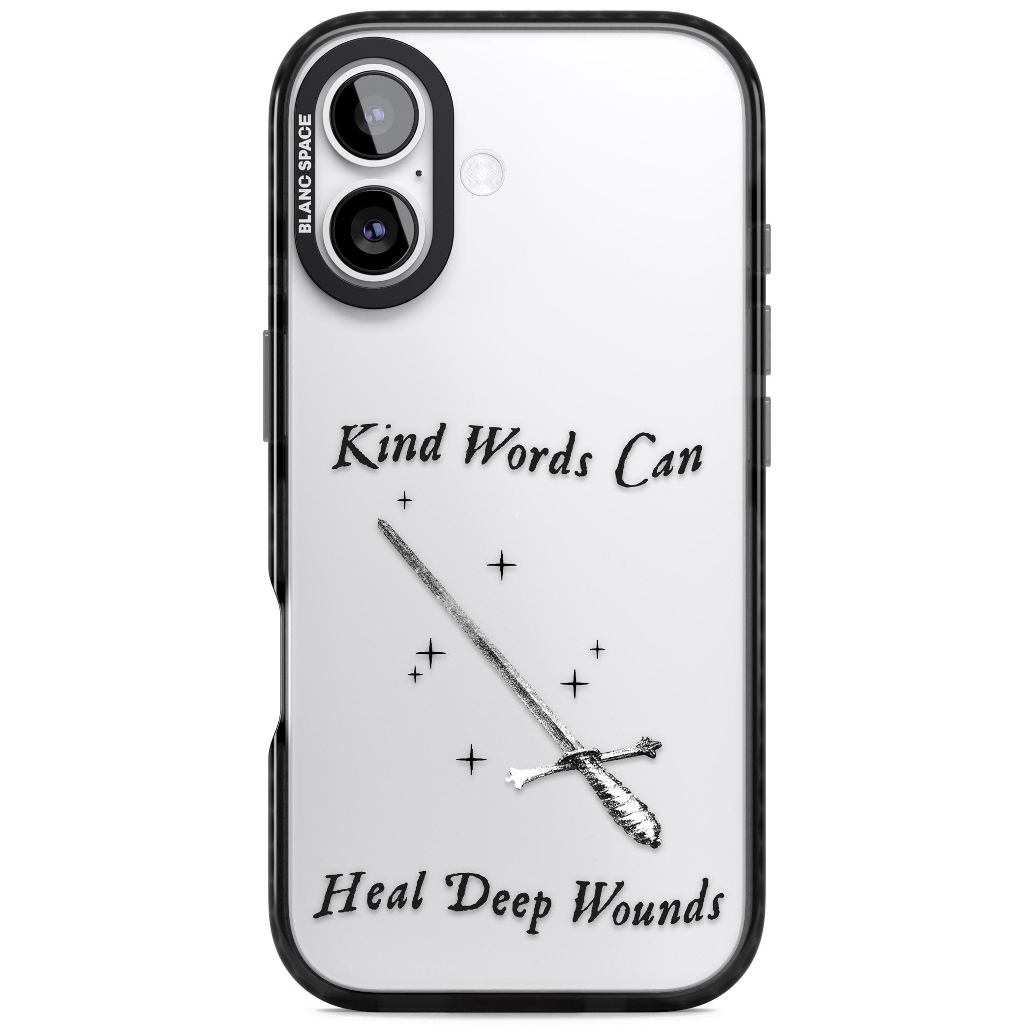 Kind Words Can Heal Deep Wounds iPhone 17 Impact Black Phone Case