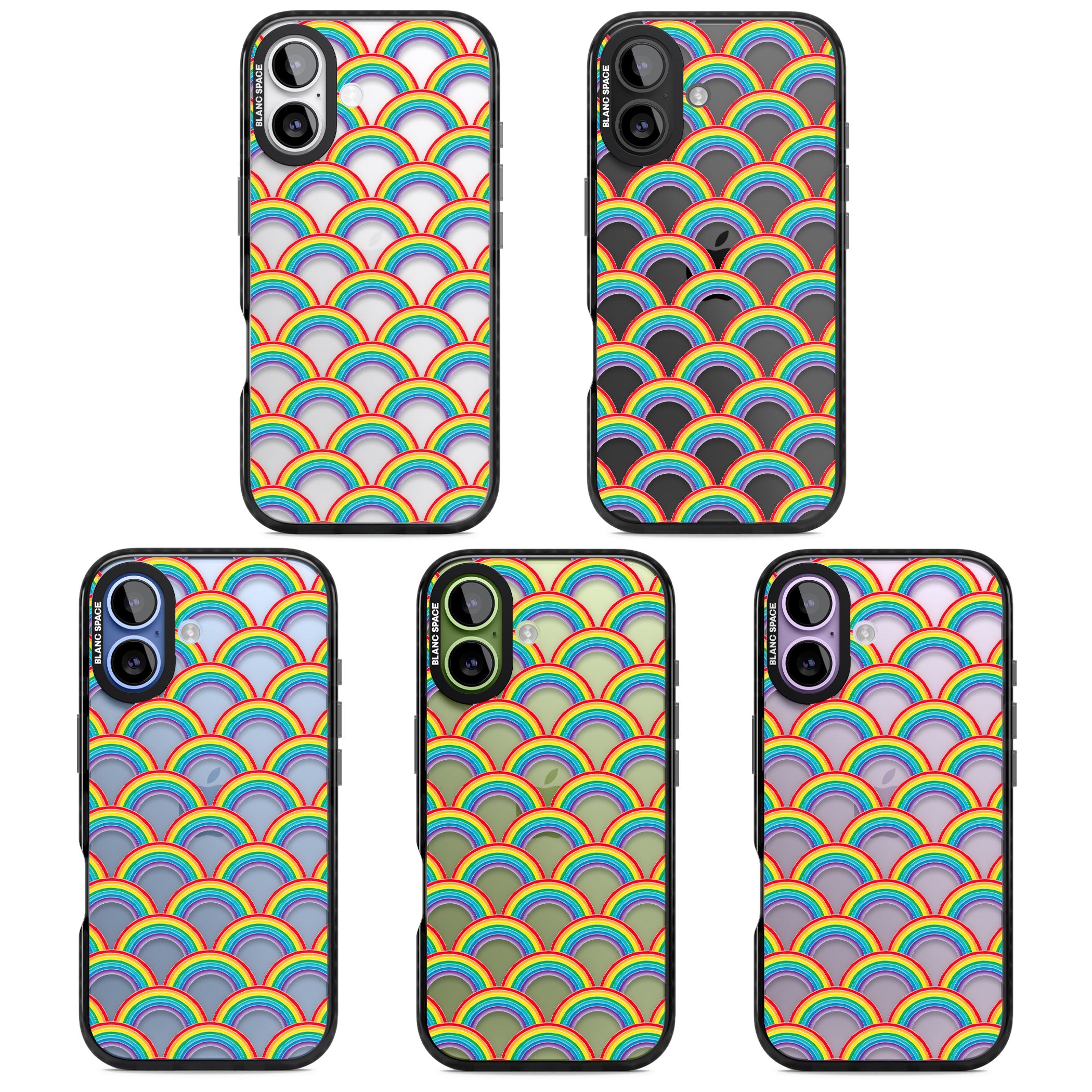 Rainbow Arc Pattern iPhone 17 Impact Black Phone Case APT Impact Protection