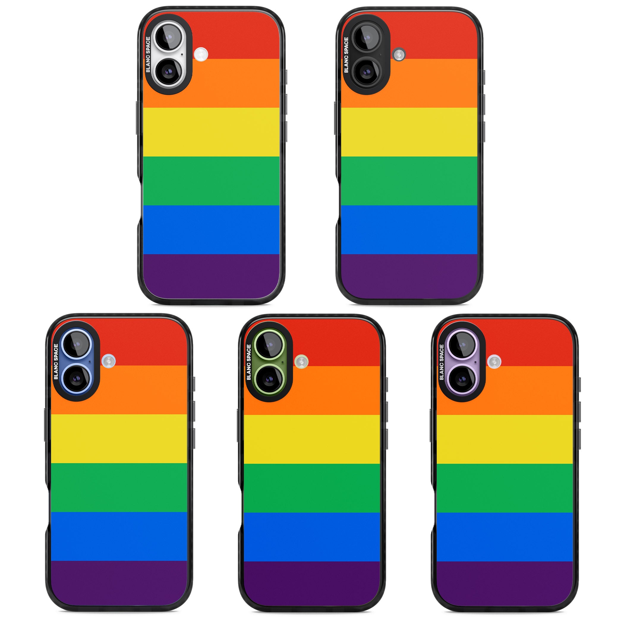 Rainbow Stripes iPhone 17 Impact Black Phone Case APT Impact Protection