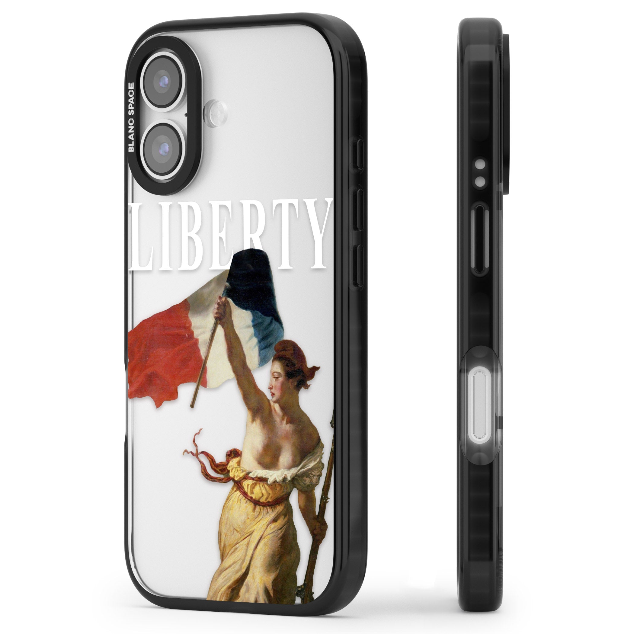 Liberty iPhone 17 Impact Black Phone Case Side Profile