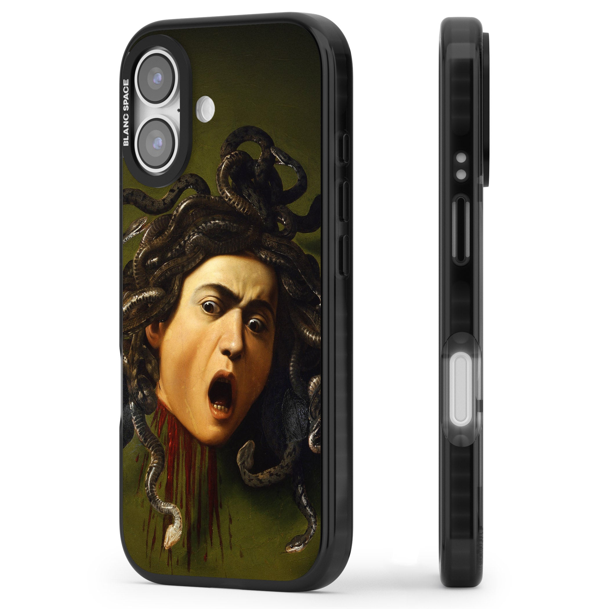 Head of Medusa iPhone 17 Impact Black Phone Case Side Profile